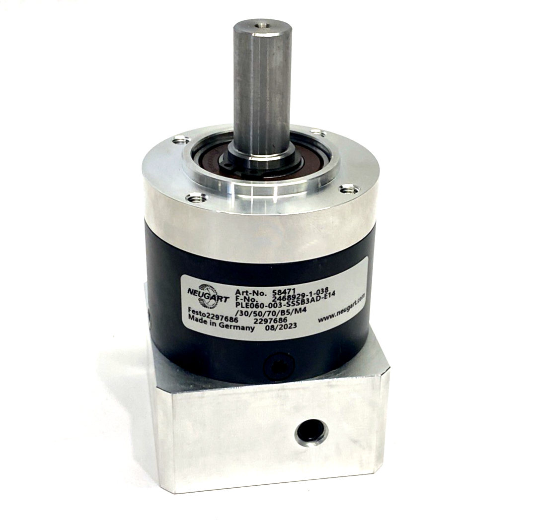 EMGA-60-P-G3-EAS-60, 2297686 | Festo EMGA-60-P-G3-EAS-60 Gearbox, Neugart PLE060-003-SSSB3AD-E14/30/50/70/B5/M4 - New – Open box - Maverick Industrial Sales