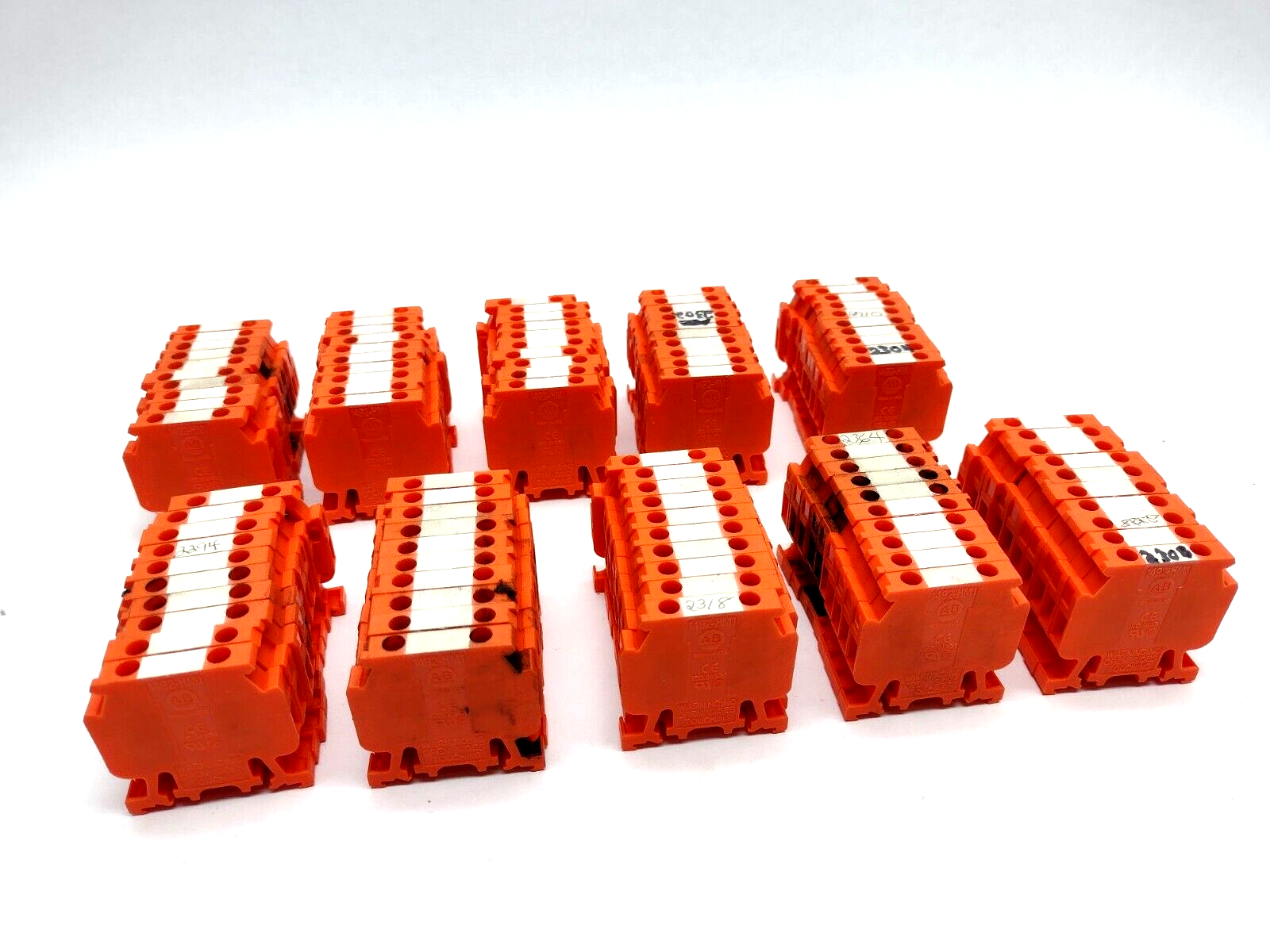 1492-HM1OR | Allen Bradley Finger Safe Terminal Block, Orange, LOT OF 100 - Used - Maverick Industrial Sales