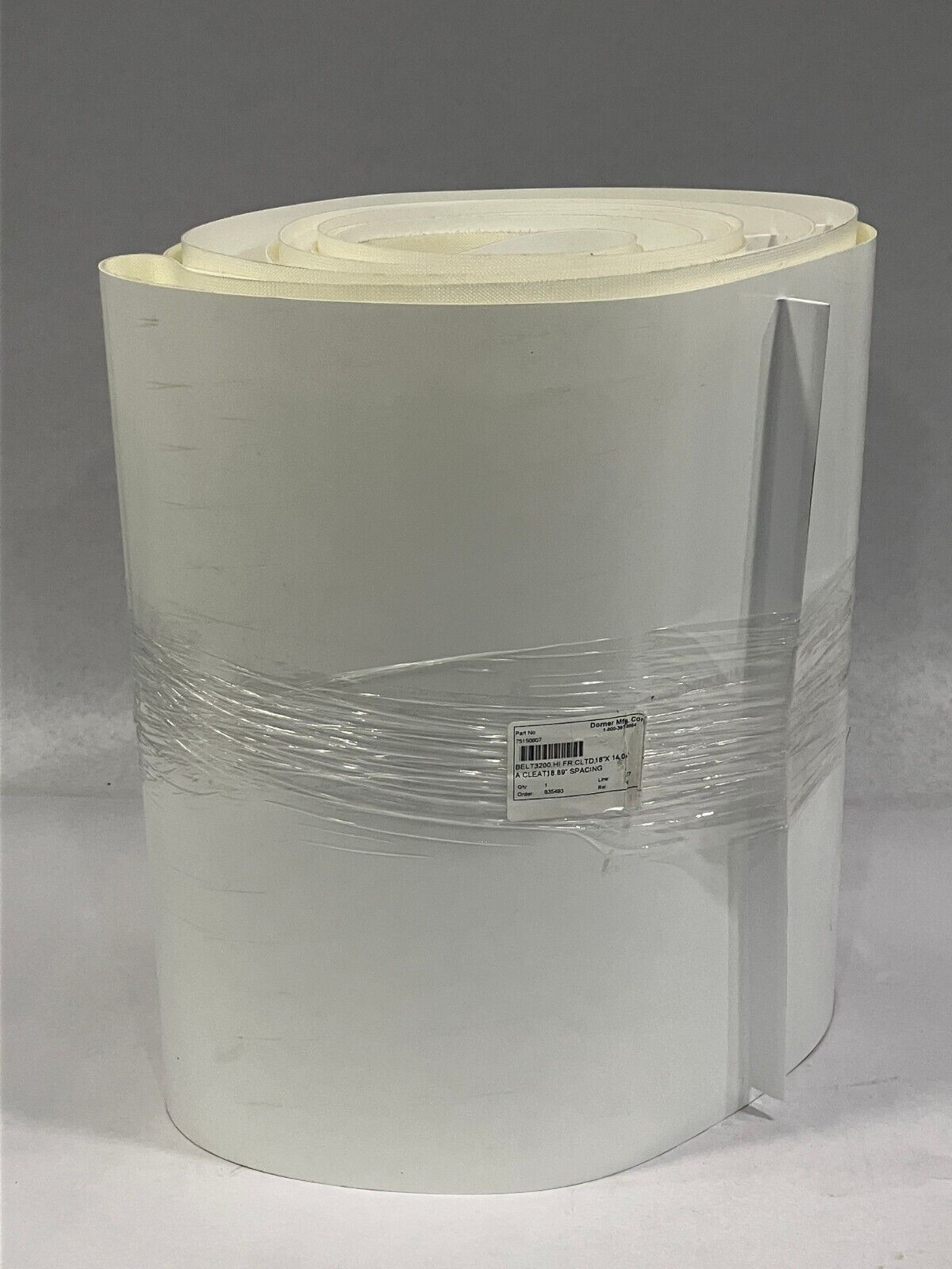 Dorner 75150607 Cleated Conveyor Belt 18" x 14.04', 18.89" Spacing, 3200 Hi Fr - Maverick Industrial Sales