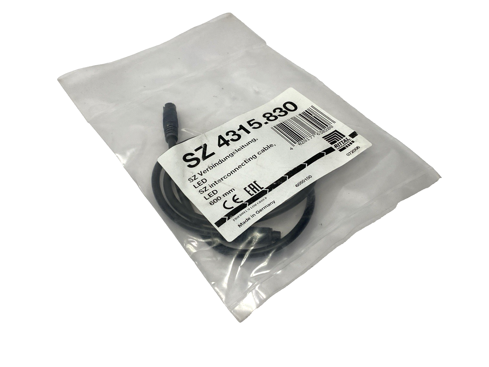 Rittal SZ 4315.830 Connection Cable for LED Compact System Light 600mm Length - Maverick Industrial Sales