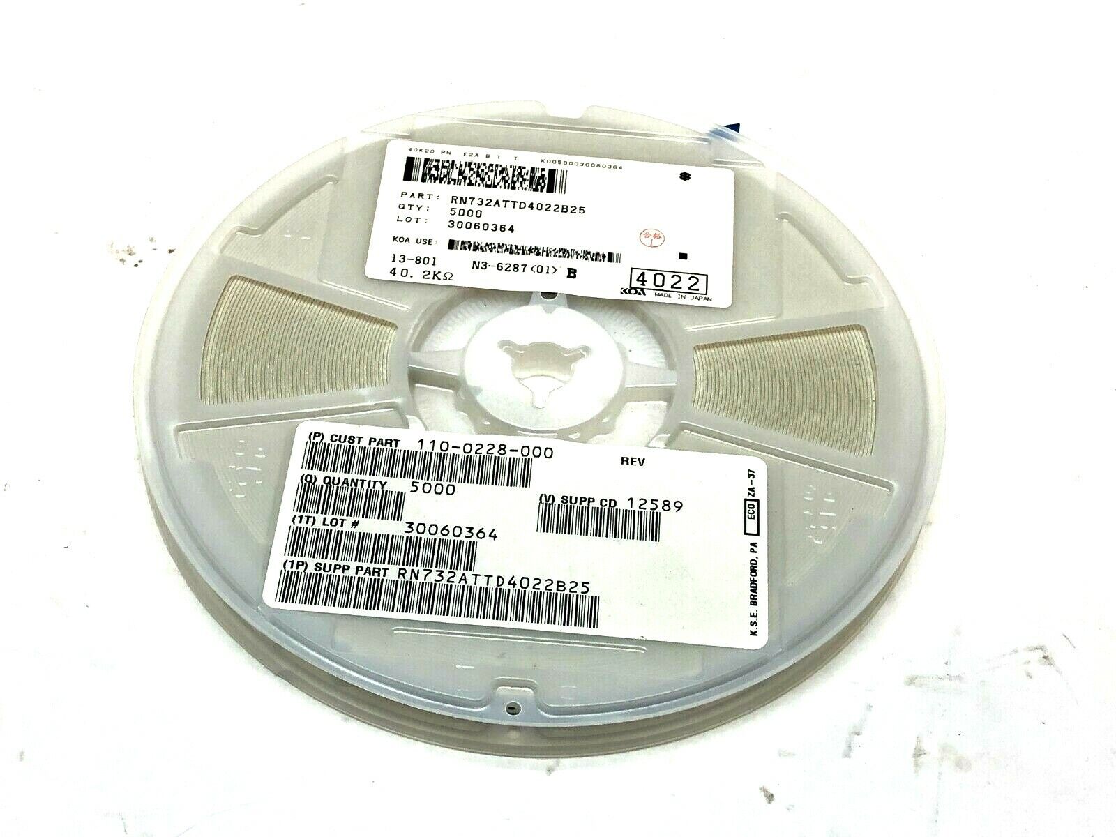 KOA Speer RN732ATTD4022B25 Thin Film Resistor Reel - Maverick Industrial Sales