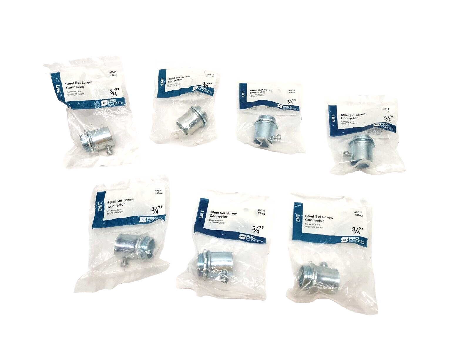 49511 | Sigma ProConnex 3/4" Set Screw Connector EMT Conduit Fitting LOT OF 7 - New - Maverick Industrial Sales