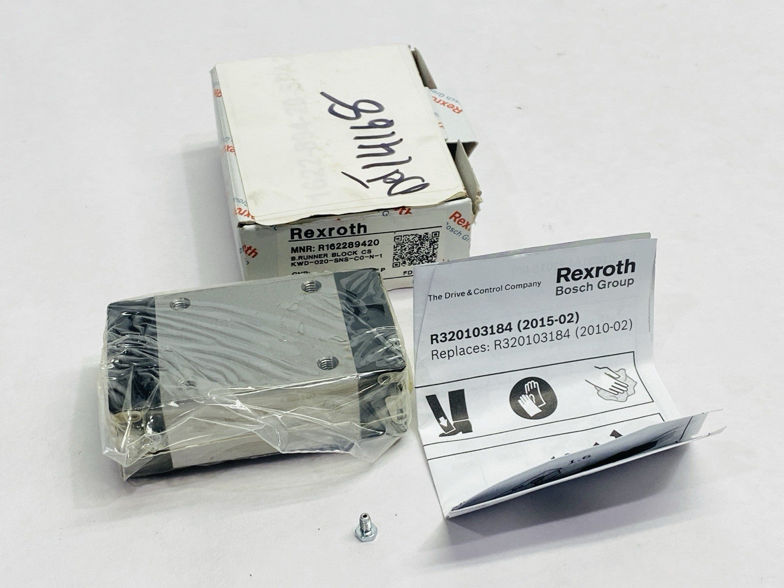 Bosch Rexroth R162289420 Ball Runner Block Carbon Steel KWD-020-SNS-C0-N-1 - Maverick Industrial Sales