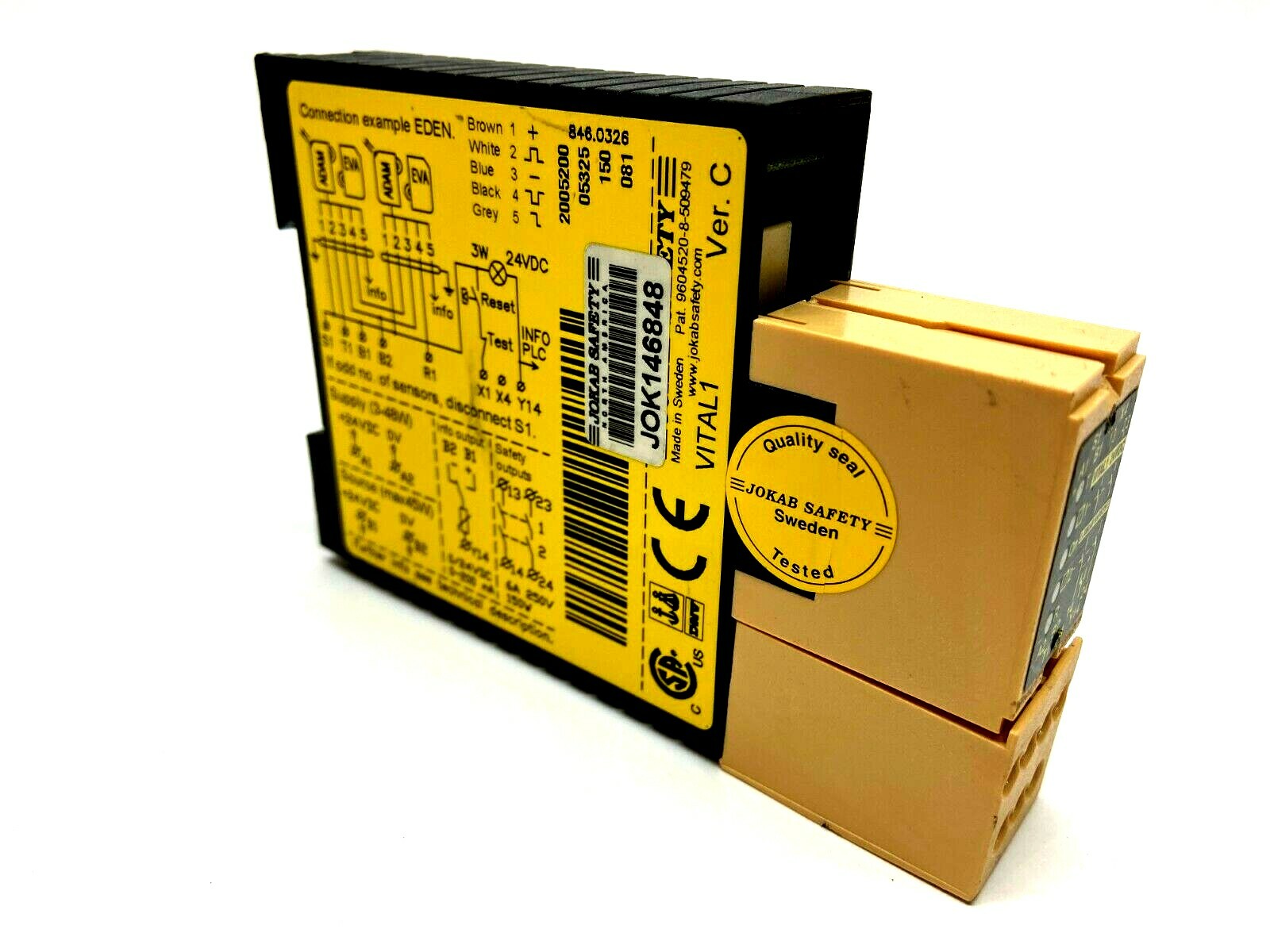 Jokab Safety VITAL1 Safety Relay MISSING TERMINALS - Maverick Industrial Sales