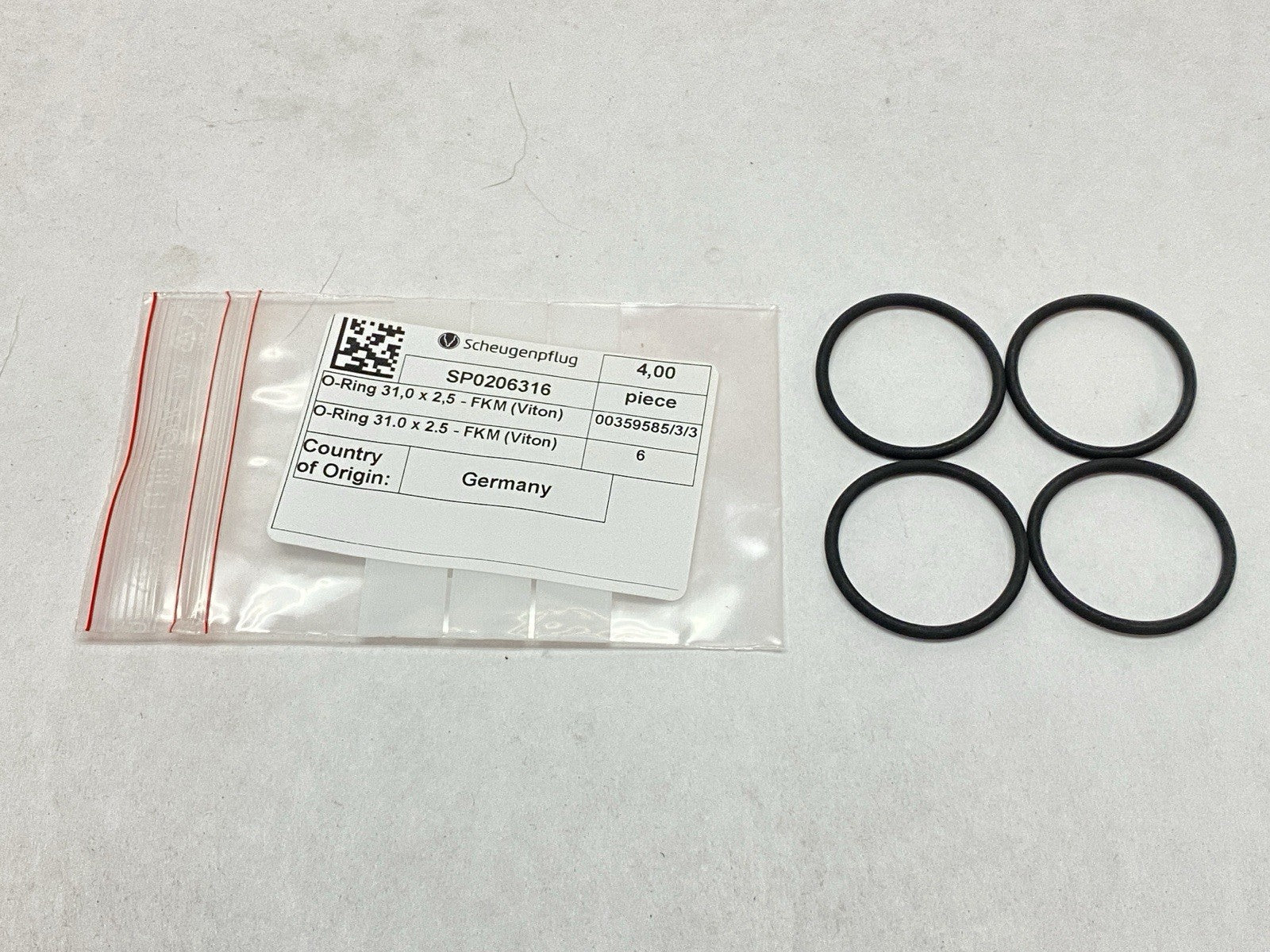 SP0206316 | Scheugenpflug O-Ring 31,0 x 2,0 FKM LOT OF 4 - New – Open box - Maverick Industrial Sales