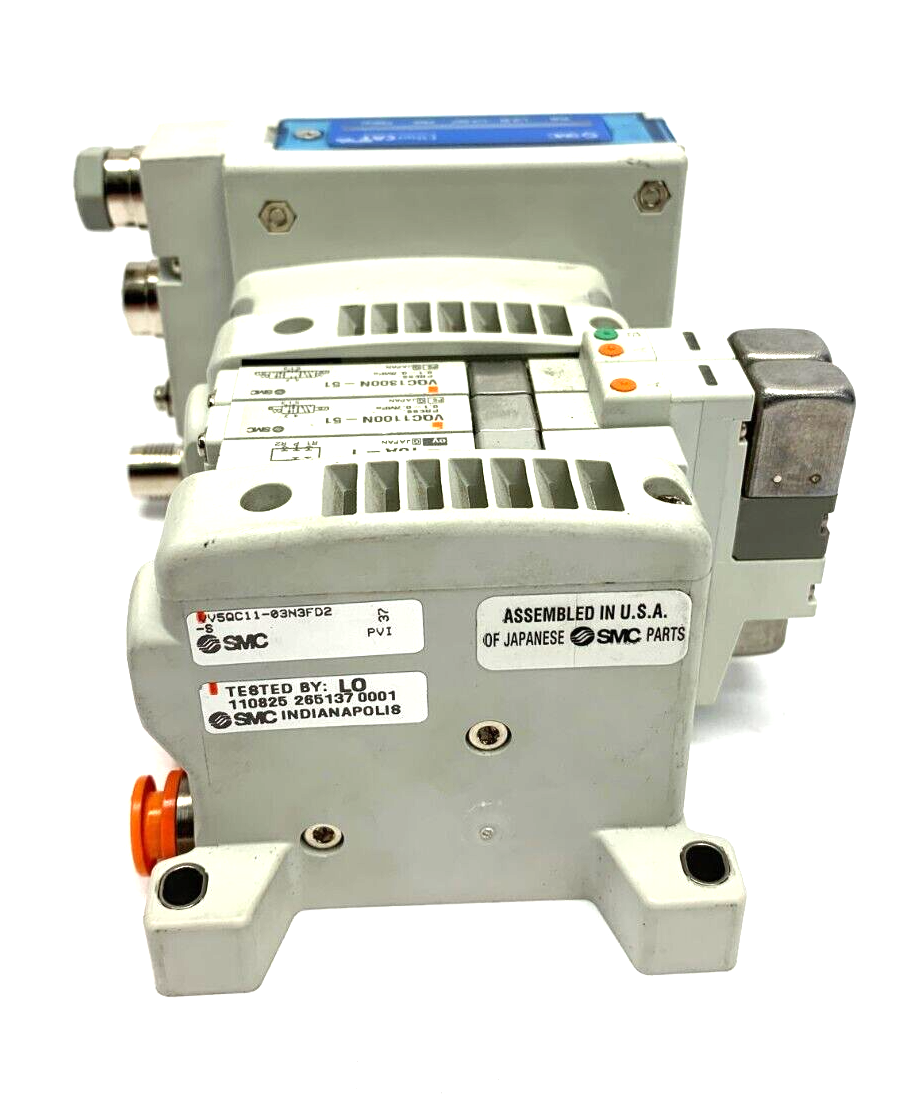 SMC V5QC11-03N3FD2-S Base Manifold w/ EX260-SEC1 EtherCAT Class 2 Output - Maverick Industrial Sales