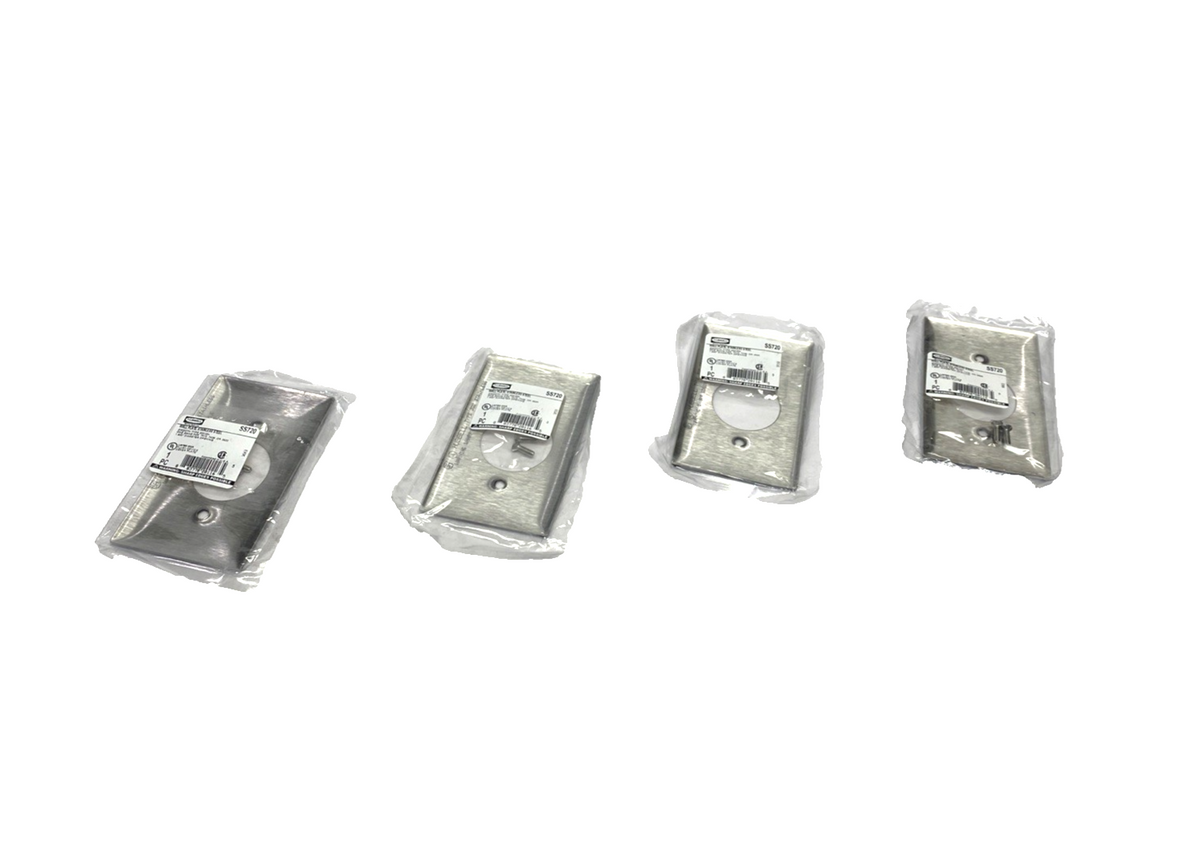 Hubbell SS720 1-Gang 1-Receptacle SS Wall Plate/Cover 1.59" Dia. LOT OF 4 - Maverick Industrial Sales