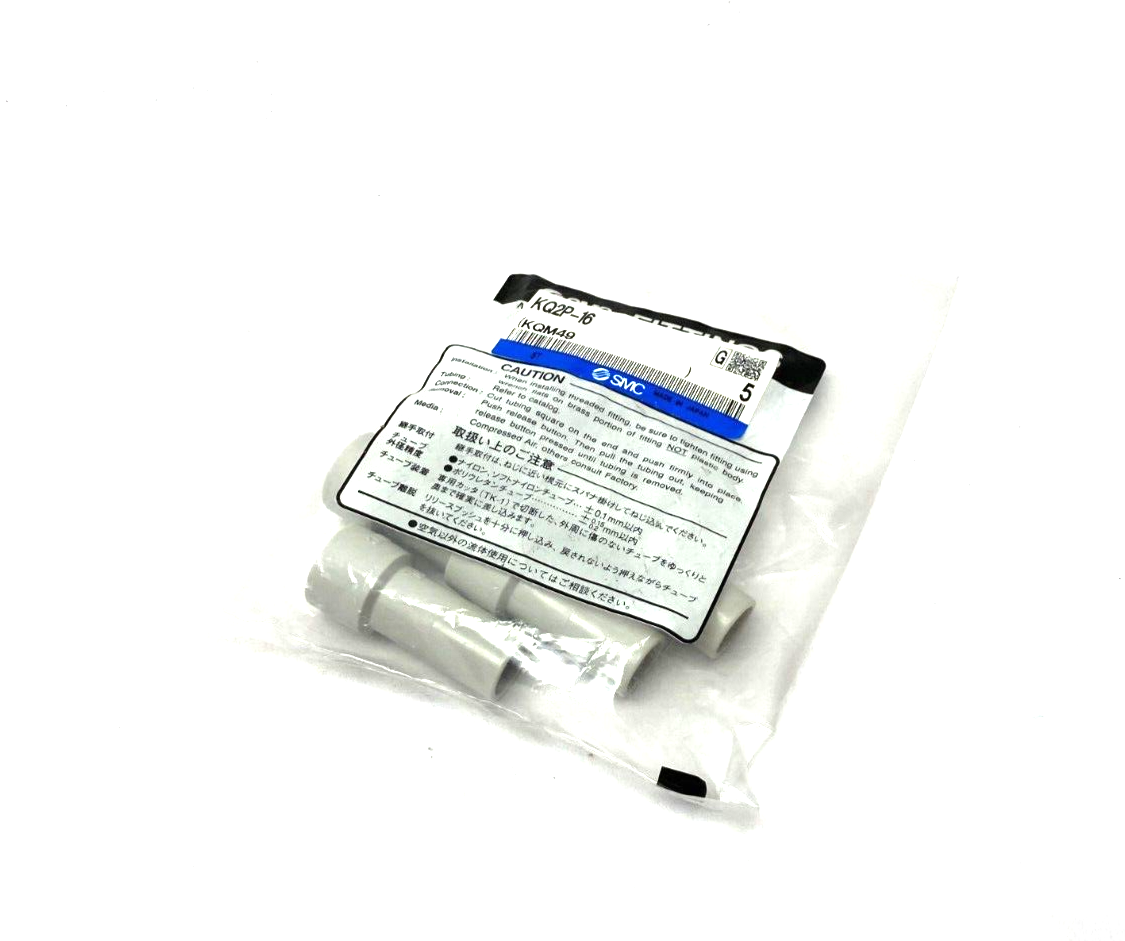 KQ2P-16 | SMC Push-to-Connect Plug Fitting Light Gray 16mm PKG OF 5 - New - Maverick Industrial Sales