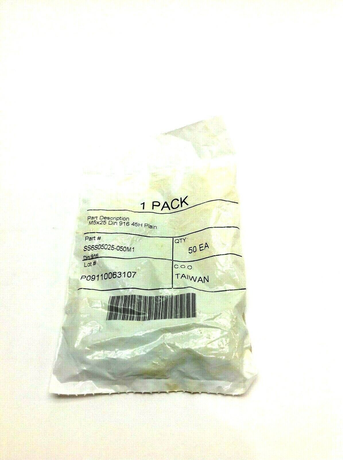 M5x25 Din 916 45H Plain Socket Set Screw Cup Point Bag of 50 - New - Maverick Industrial Sales