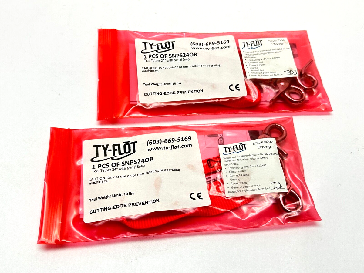 SNPS24OR | TY-FLOT Heavy Duty 24" Tether Key Ring Tool Leash Lanyard LOT OF 2 - Maverick Industrial Sales