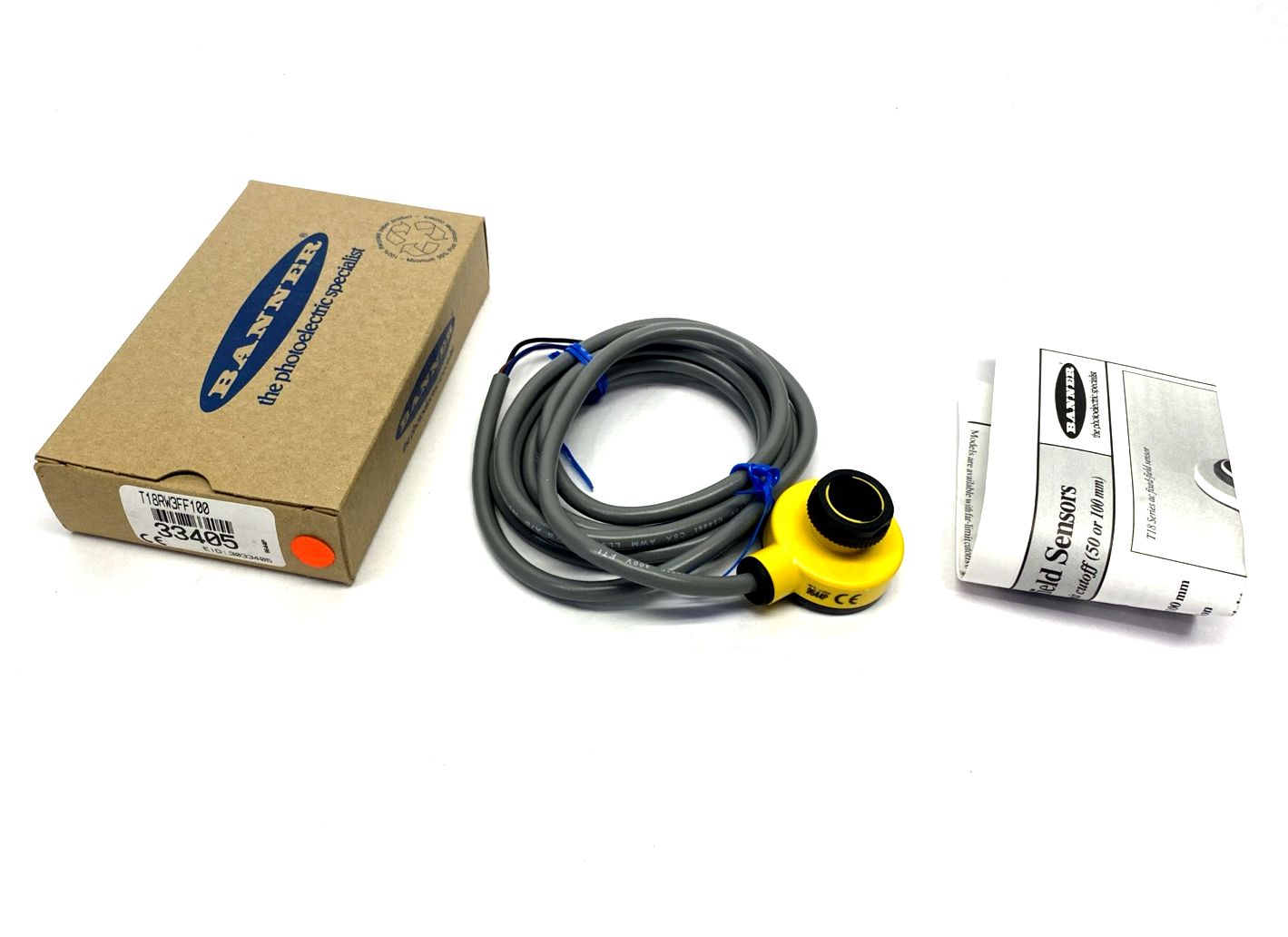 Banner T18RW3FF100 EZ-BEAM Fixed Field Self-Contained Barrel Mount Sensor 33405 - New - Maverick Industrial Sales