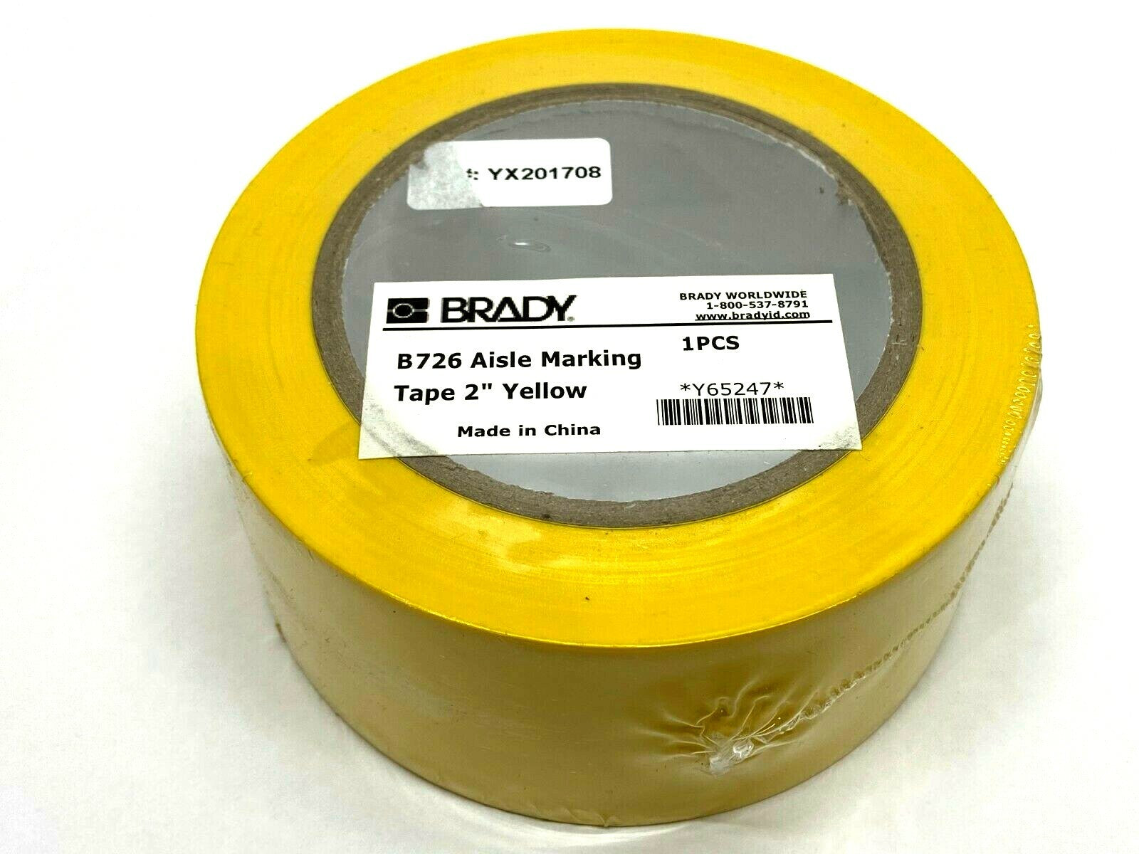 Brady B726 Yellow 2" x 108' Floor Aisle Marking Tape - New - Maverick Industrial Sales