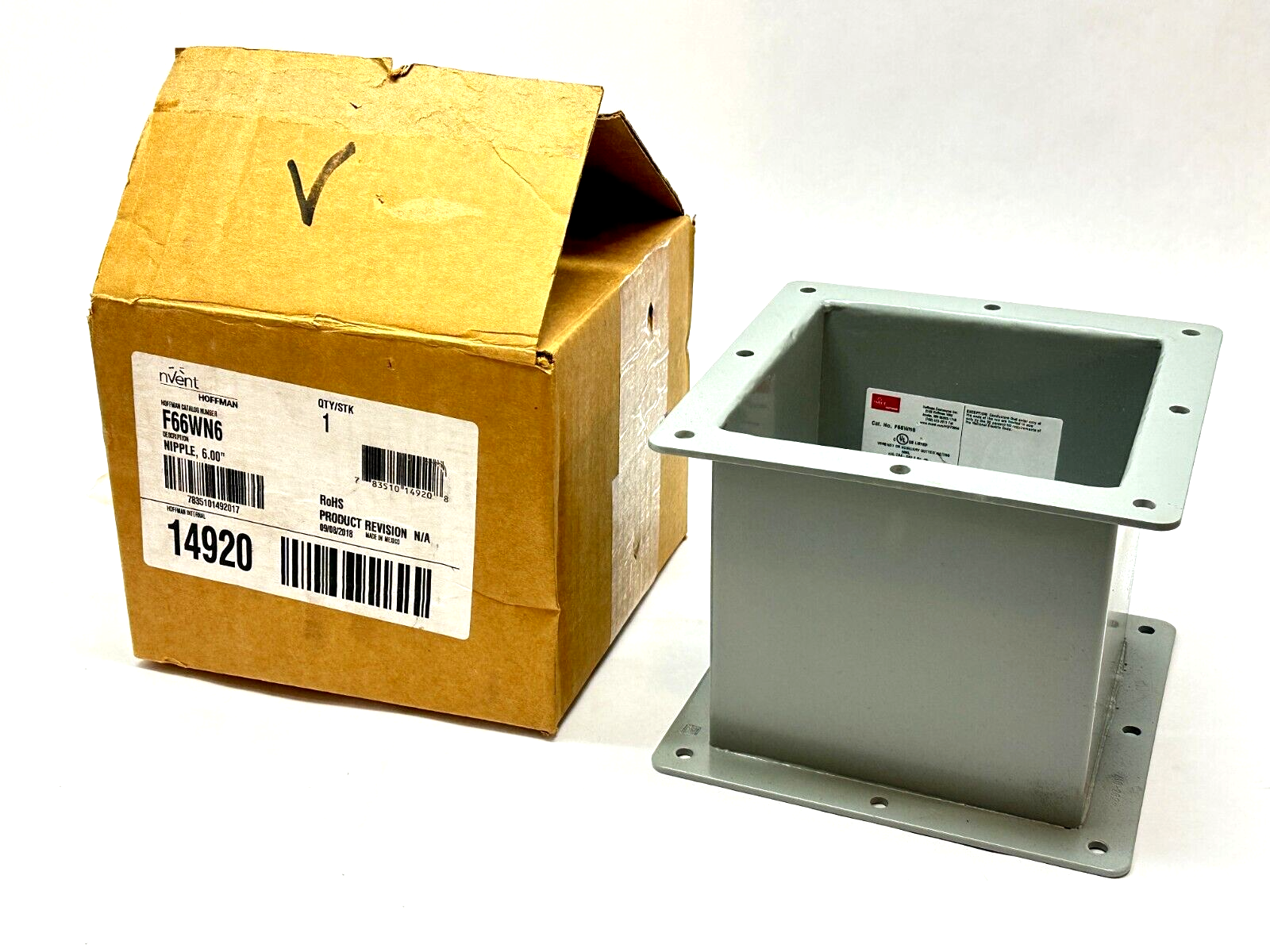 Hoffman F66WN6 Nipple Feed-Through Wireway 6" x 6" x 6" 14920 - New – Open box - Maverick Industrial Sales