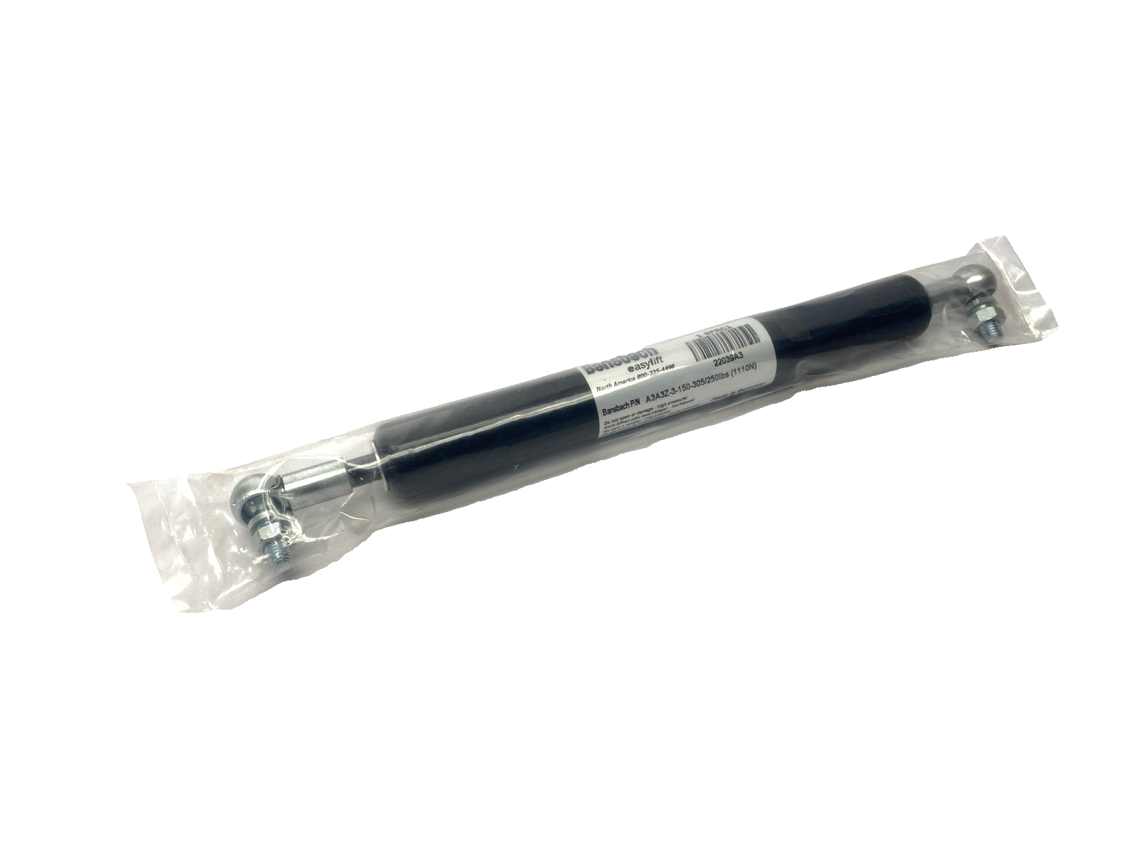 Bansbach A3A3Z-3-150-305/250lbs Gas Spring, 5-29/32" Stroke, M8 Elbows 22039A3 - New - Maverick Industrial Sales