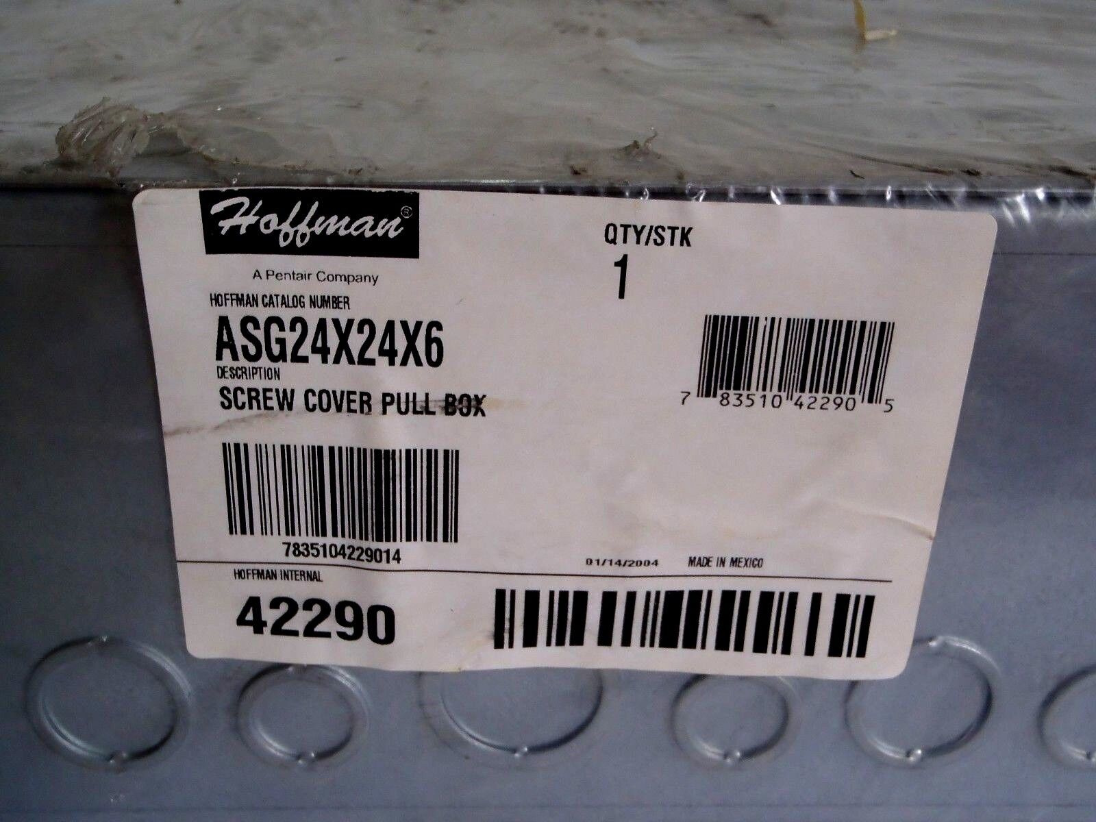 Hoffman ASG24x24x6 Screw Cover Pull Steel Box Enclosure w/ Knockouts 42290 - New - Maverick Industrial Sales