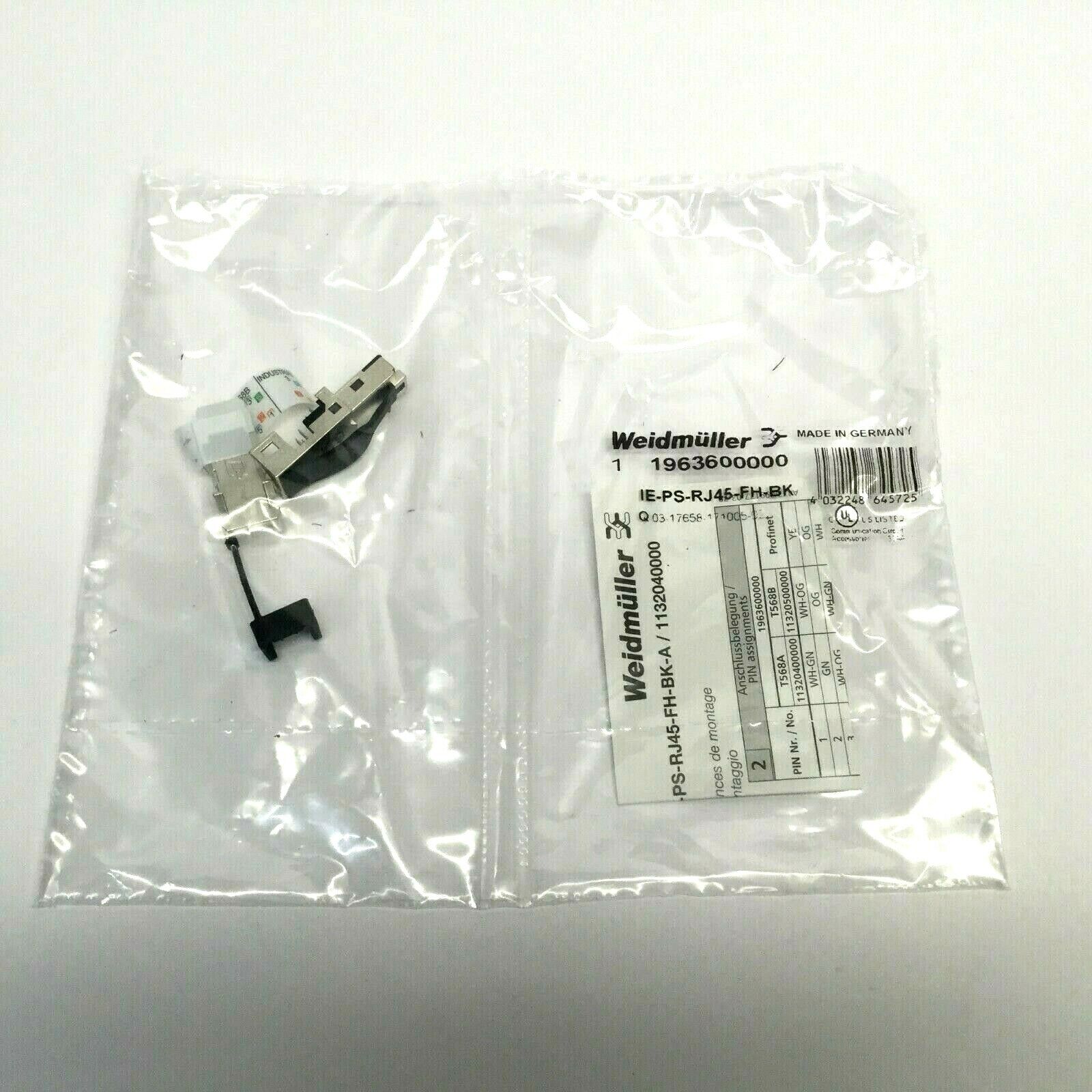 Weidmuller 1963600000 Modular Connector IE-PS-RJ45-FH-BK - New – Open box - Maverick Industrial Sales