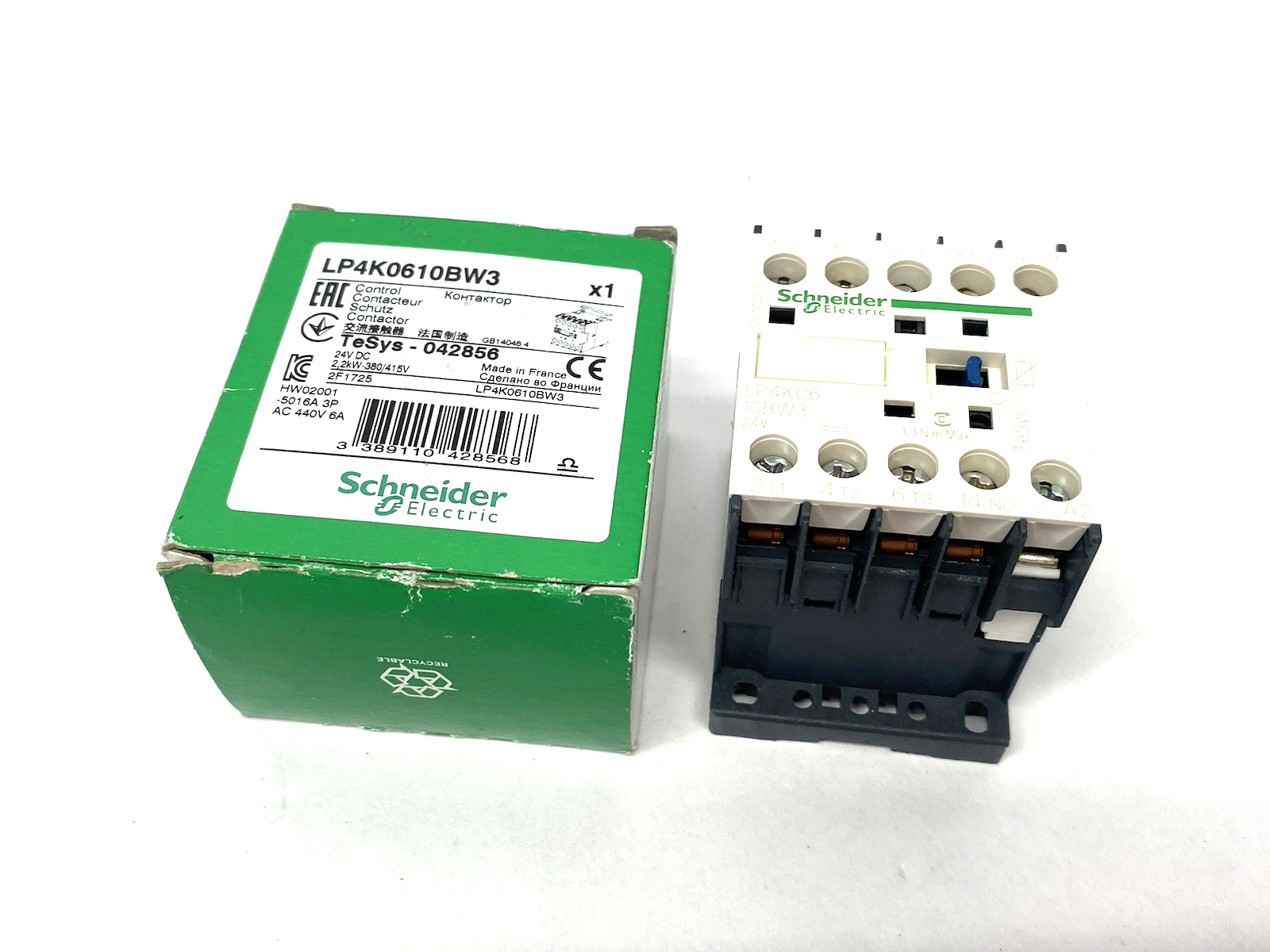 Schneider Electric LP4K0610BW3 Contactor, TeSys K, 3P, AC-3, lt or eq to 440V - Maverick Industrial Sales