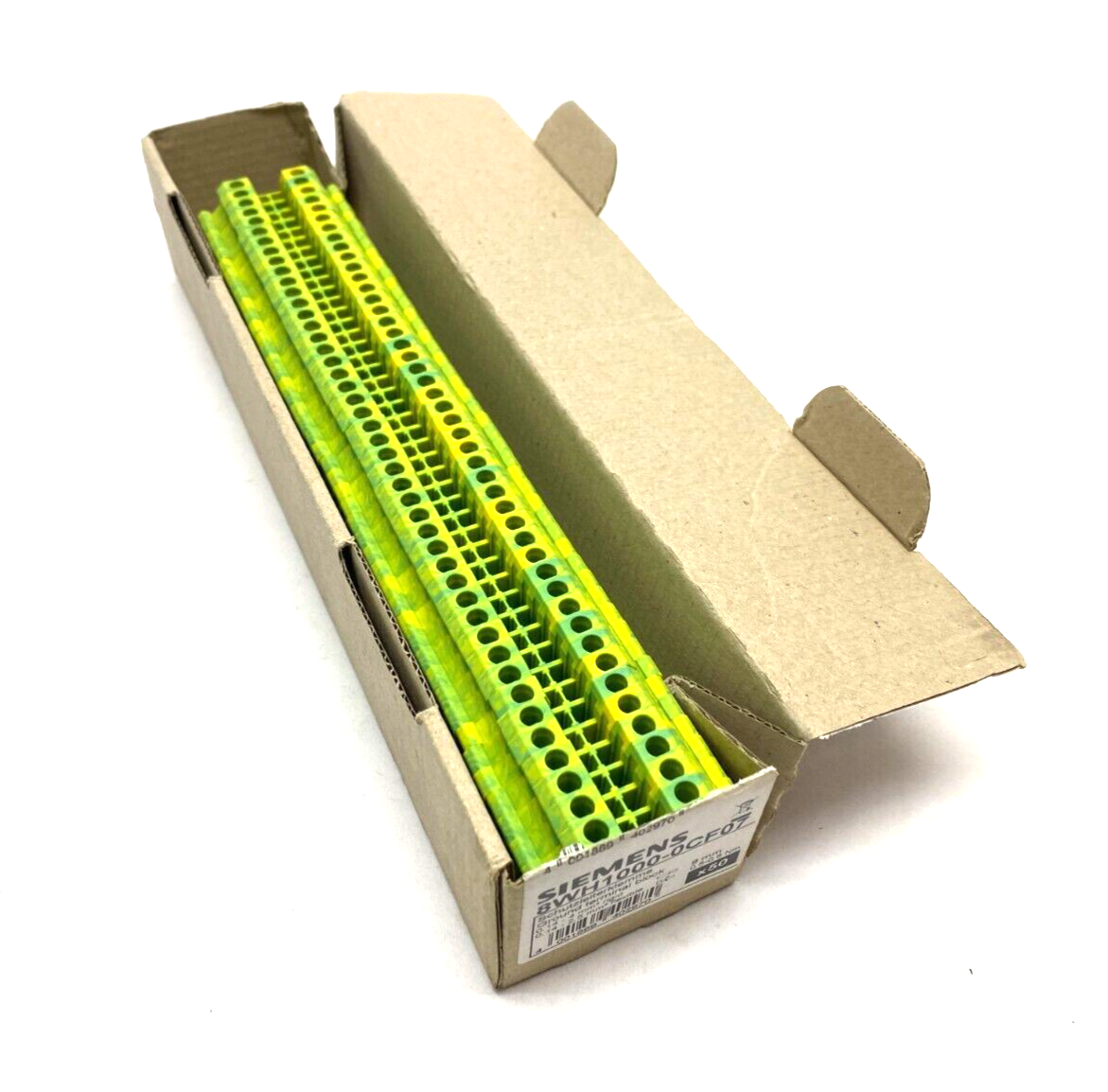 Siemens 8WH1000-0CF07 Ground Terminal Block Green/Yellow 4mm PE/PEN BOX OF 43 - Maverick Industrial Sales