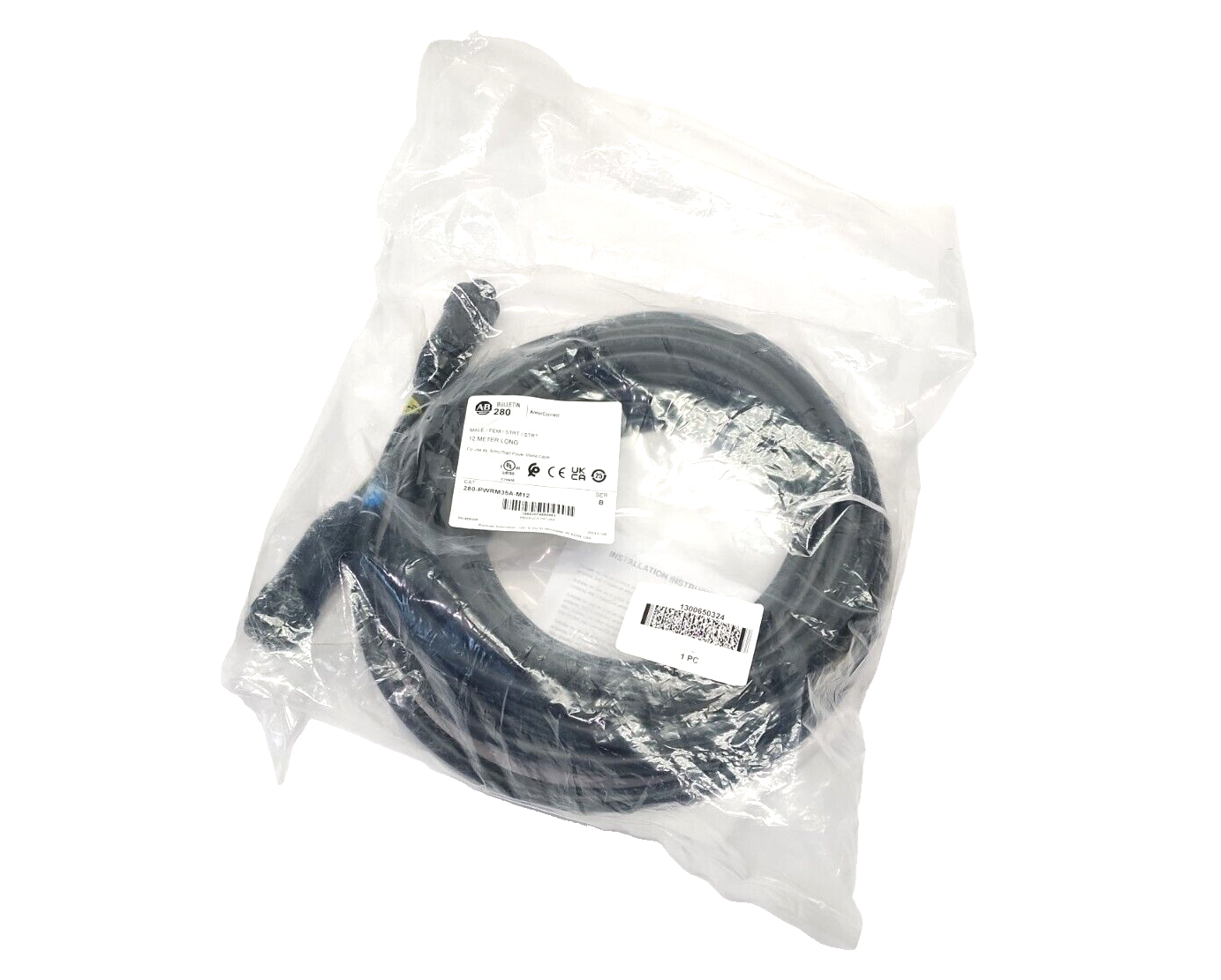280-PWRM35A-M12 | Allen Bradley Ser B ArmorConnect 3PH Power Media Trunk Cable 12m - New - Maverick Industrial Sales