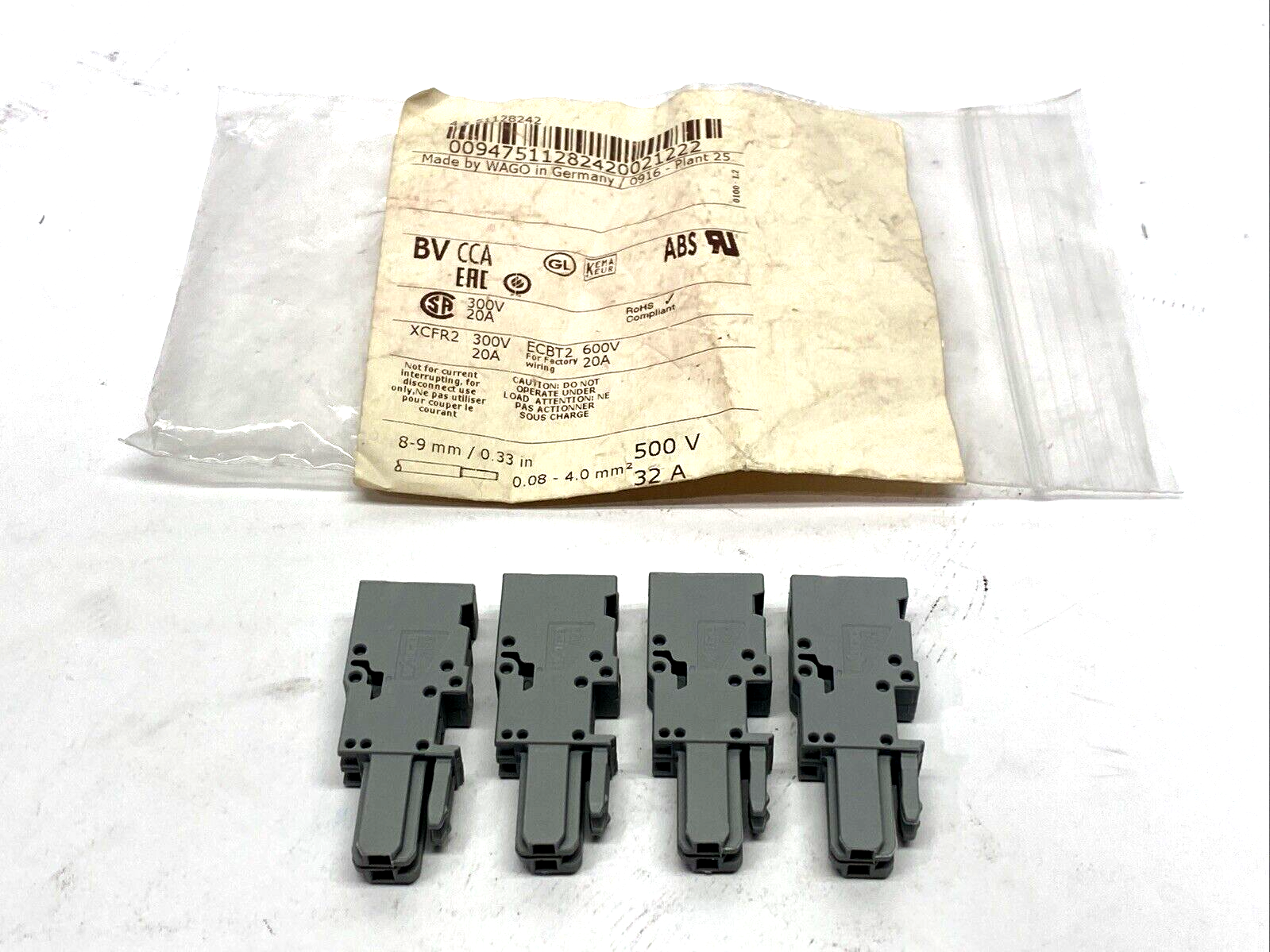 Wago 769-102 Female Connector 1-Conductor Cage Clamp LOT OF 4 - New – Open box - Maverick Industrial Sales