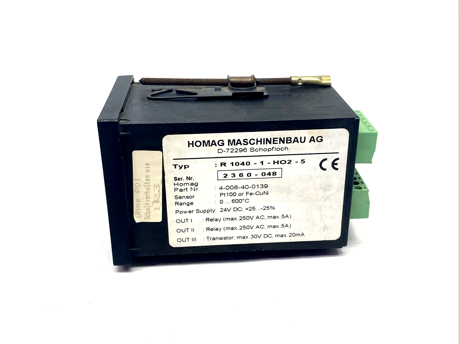 Homag R 1040-1-HO2-5 Temperature Controller 24VDC 4-008-40-0139 - Used - Maverick Industrial Sales
