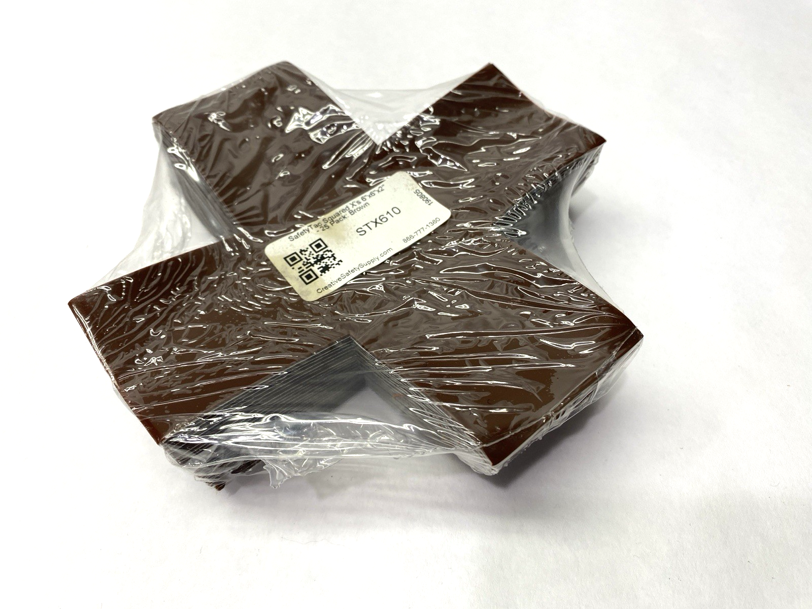 STX610 | SafetyTac Squared X's Brown Floor Marking Sticker 6" x 6" x 2" PKG OF 25 - New - Maverick Industrial Sales