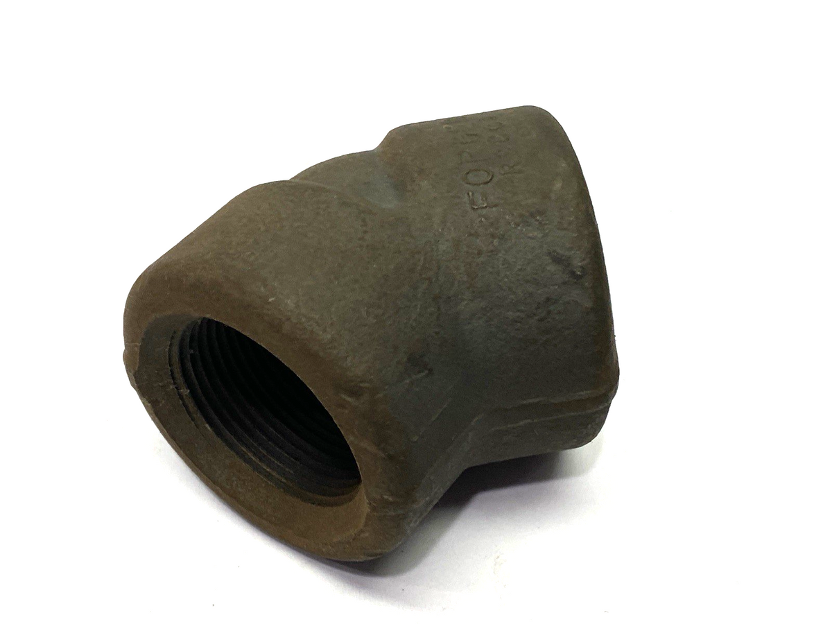 Bonney Forge Threaded 45° Female Elbow 1-1/4", Forged Steel, Class 3000, A105 - Maverick Industrial Sales