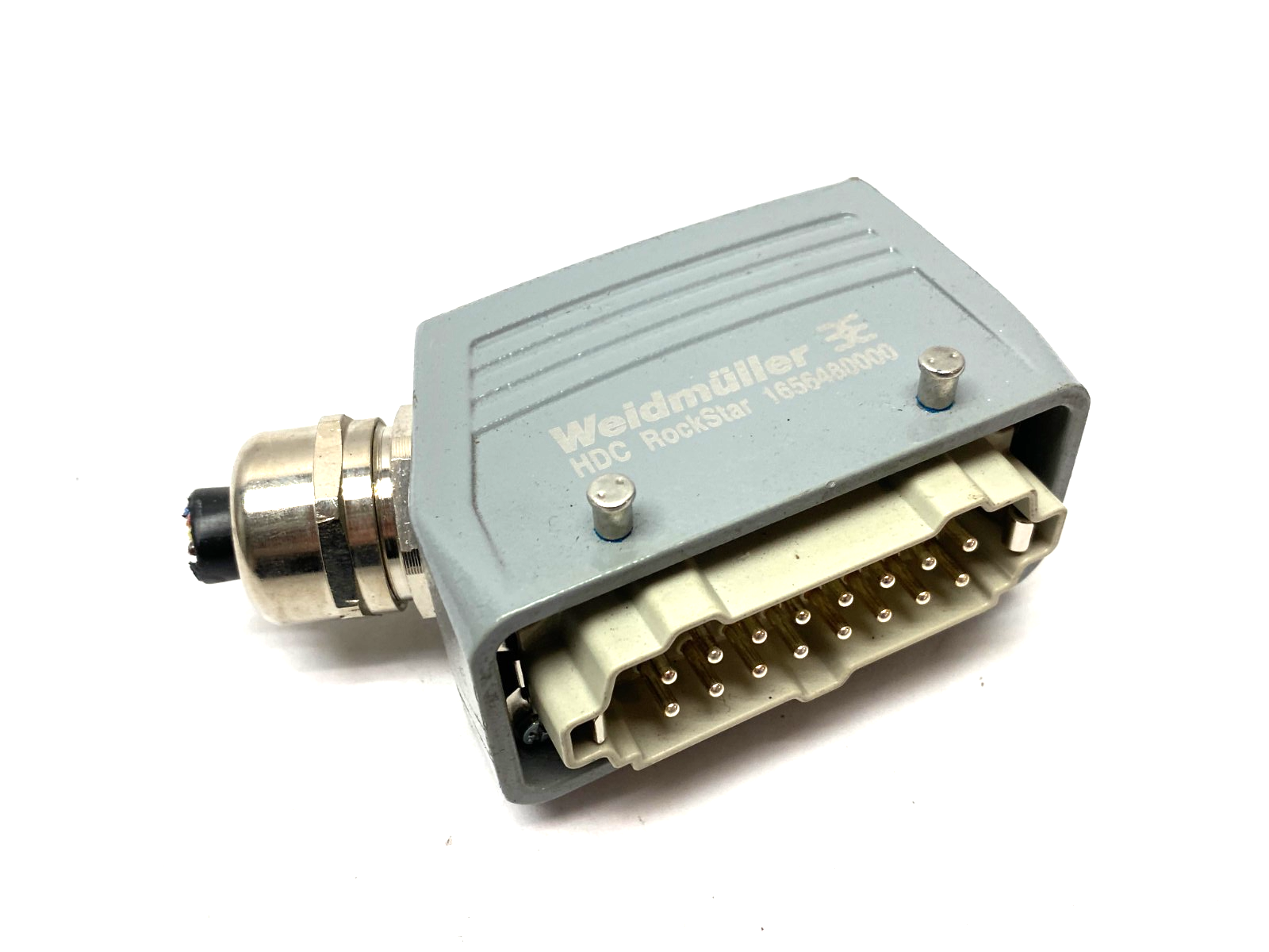 Weidmuller 1656480000 HDC RockStar Cable Hood w/ 1207500000 16-Pin Male Insert - Used - Maverick Industrial Sales