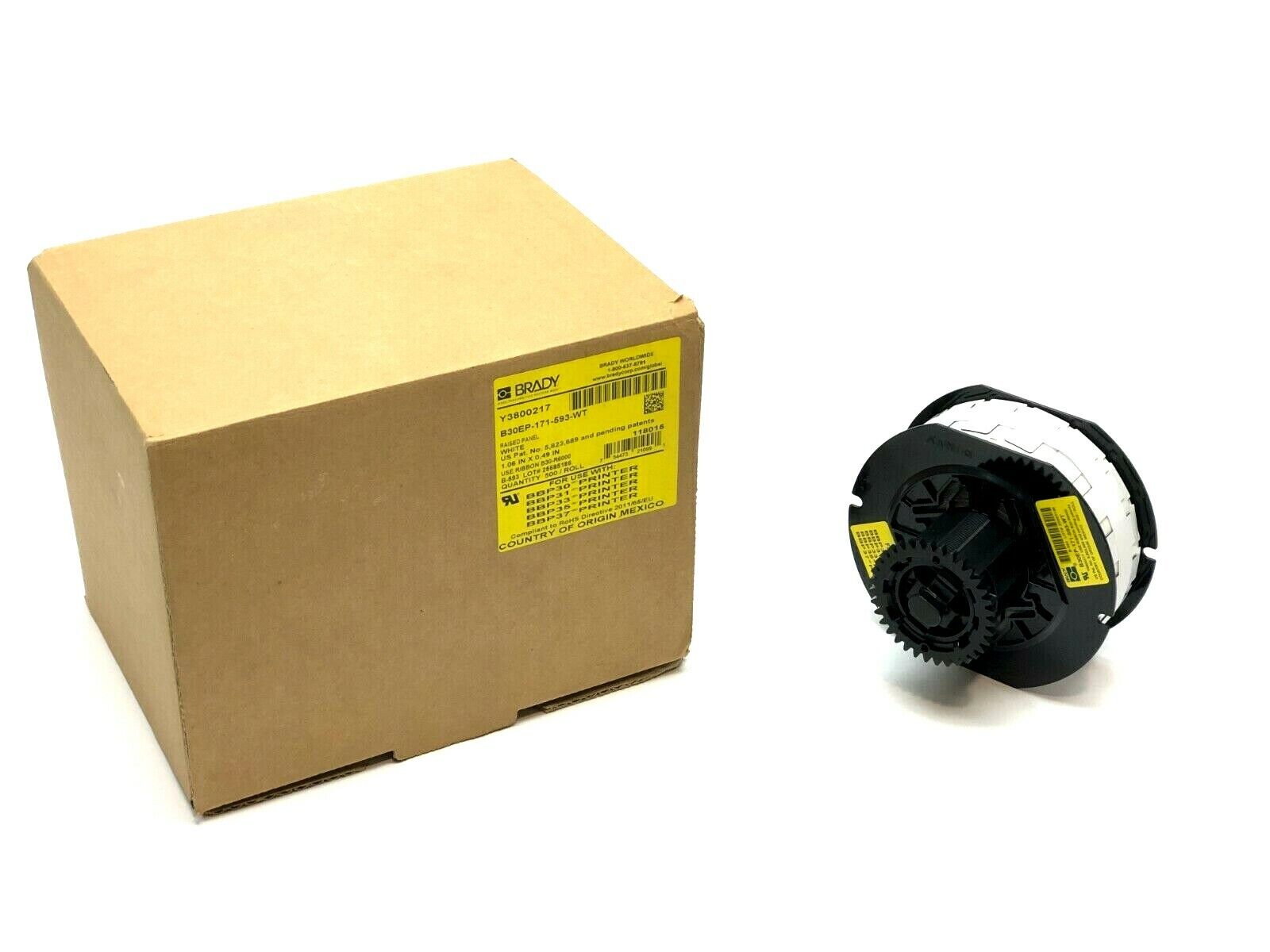 Brady B30EP-171-593-WT Raised Profile Rectangular Labels - New - Maverick Industrial Sales