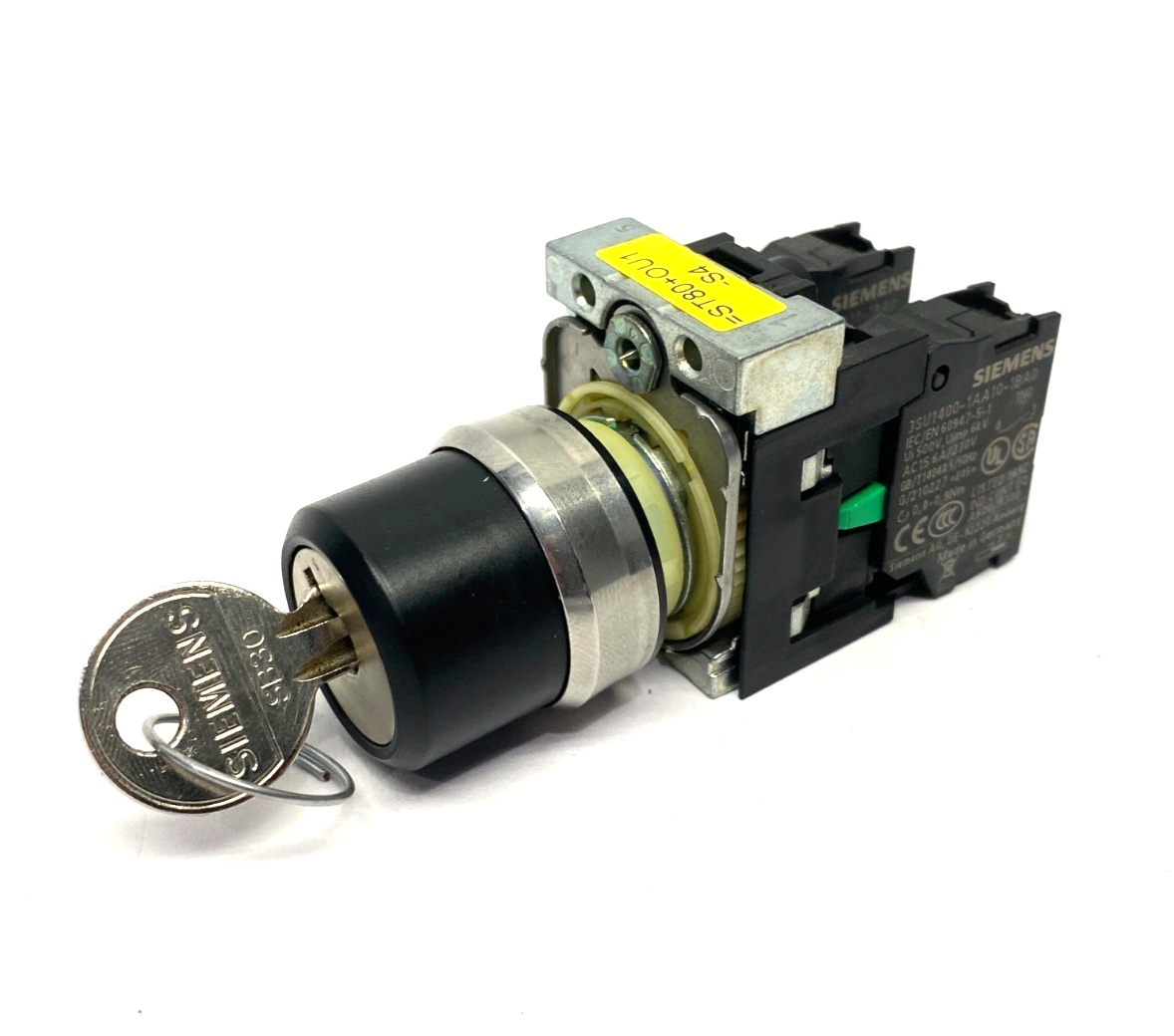 3SU1050-4BF01-0AA0 | Siemens RONIS Key-Operated Switch 22mm Round w/ 2x NO Contact - Used - Maverick Industrial Sales