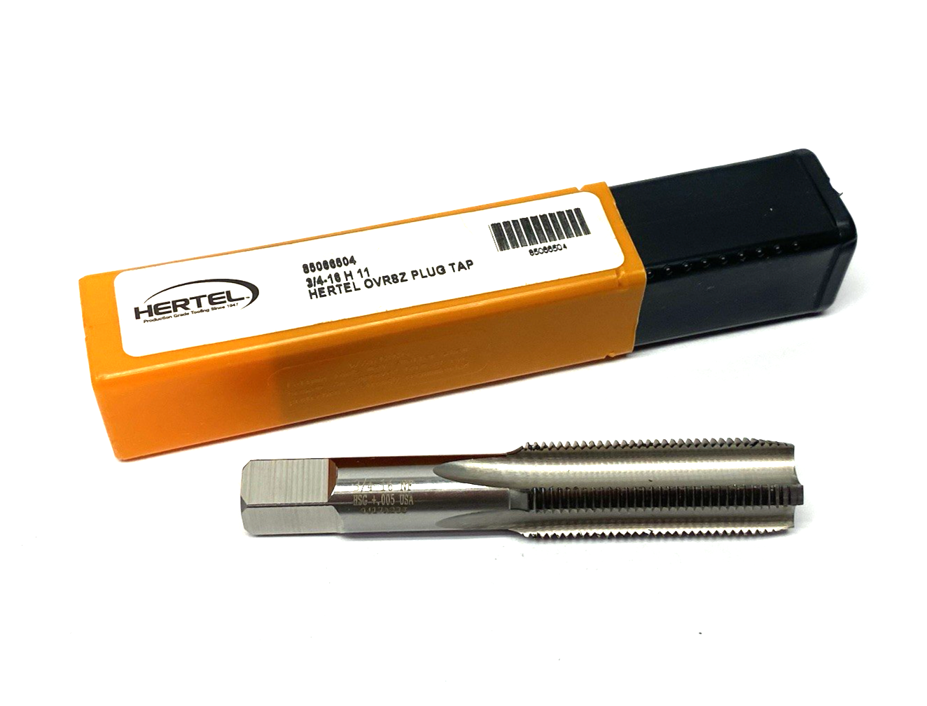 85066504 | Hertel Straight Flute Tap: 3/4-16 UNF, 4 Flute, Plug Chamfer High-Speed - New – Open box - Maverick Industrial Sales