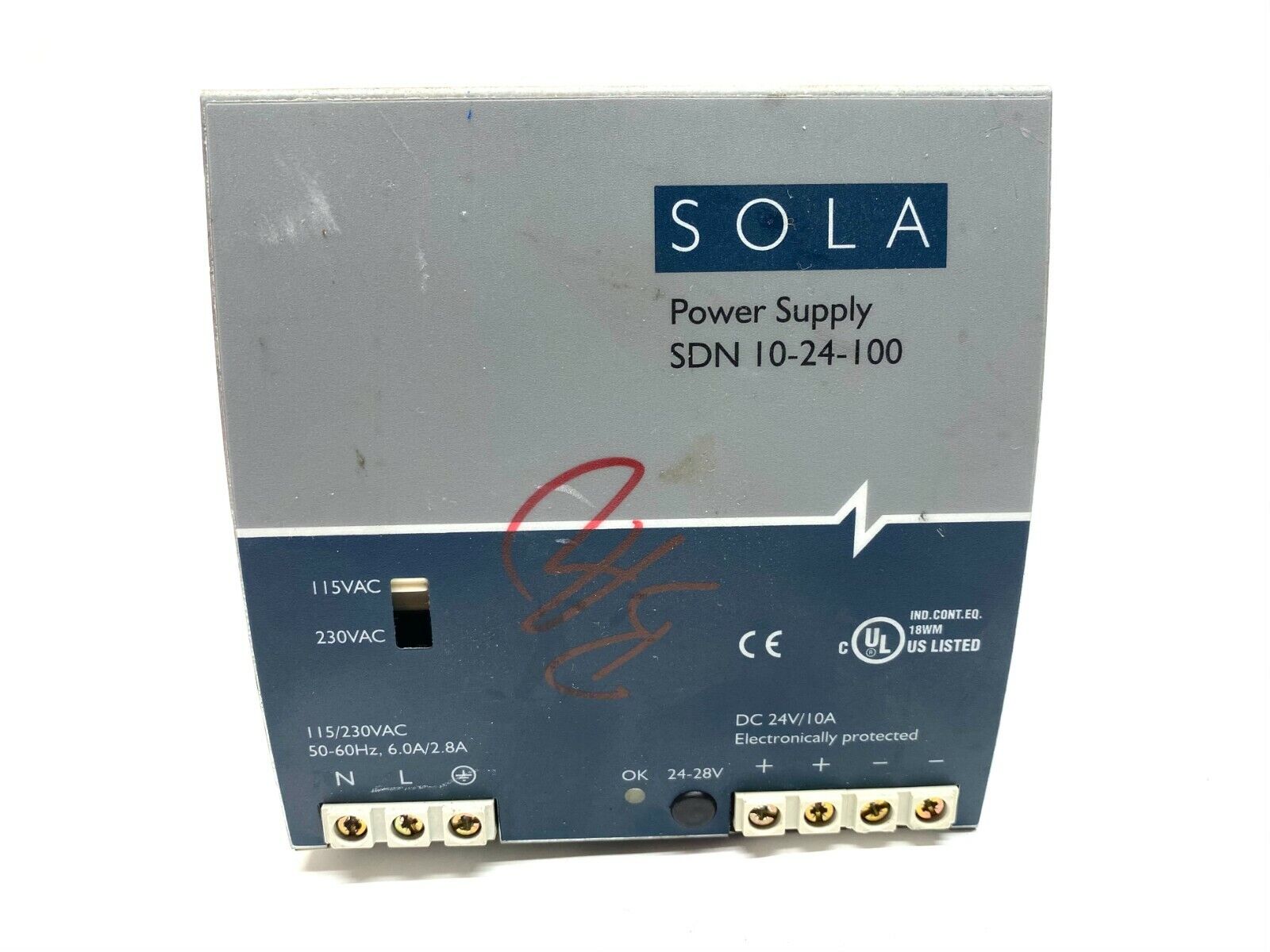 Sola SDN10-24-100 Power Supply - For parts or not working - Maverick Industrial Sales