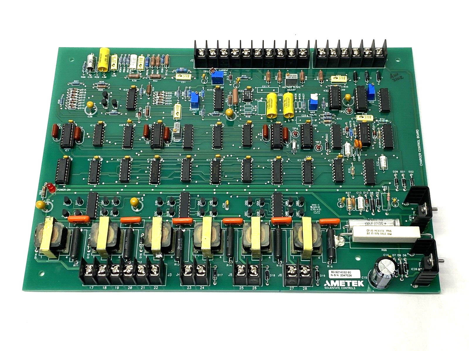 80-9214032-90, 70-411402-90 | Ametek 80-9214032-90 Solidstate Charger Control Circuit Board 70-411402-90 Rev C - For parts or not working - Maverick Industrial Sales