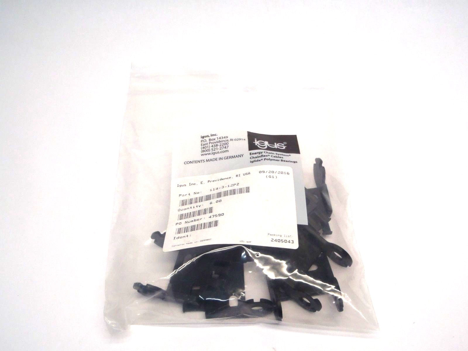 Igus 114-3-12PZ 4 Teeth Bracket 23mm X 49.3mm for E14/Z14-3 Chain LOT OF 6 - Maverick Industrial Sales