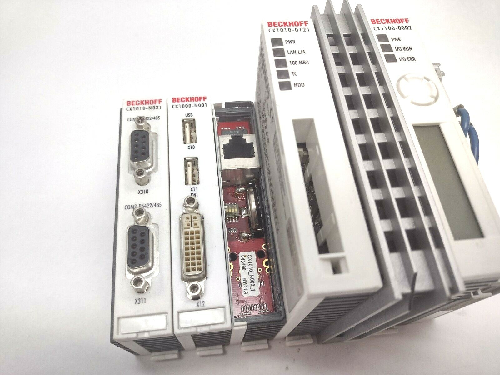 Beckhoff CX1010-0121 CPU Module with CX1100-0002 Power Supply - For parts or not working - Maverick Industrial Sales