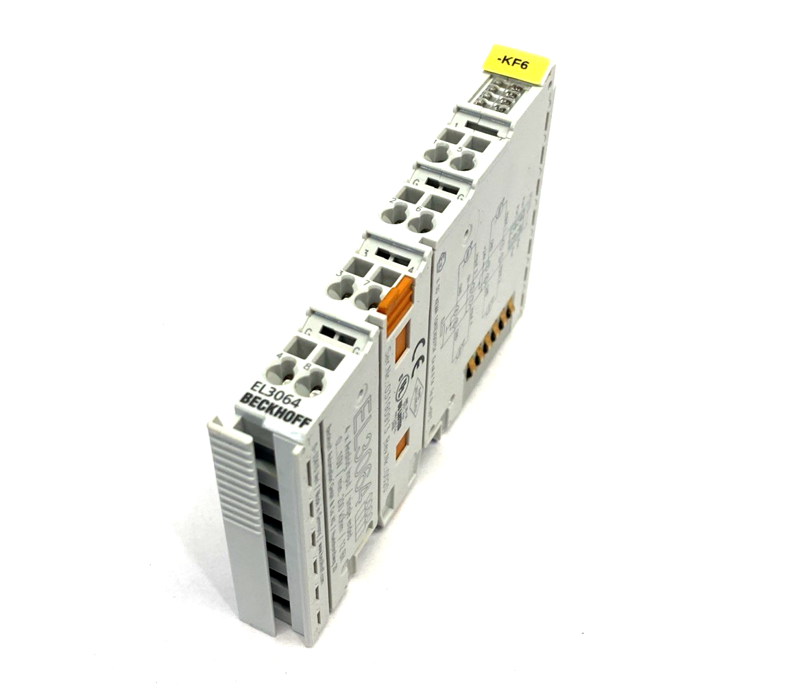 Beckhoff EL3064 EtherCAT Terminal, 4-Channel Analog Input, 12 Bit, Single Ended - Maverick Industrial Sales
