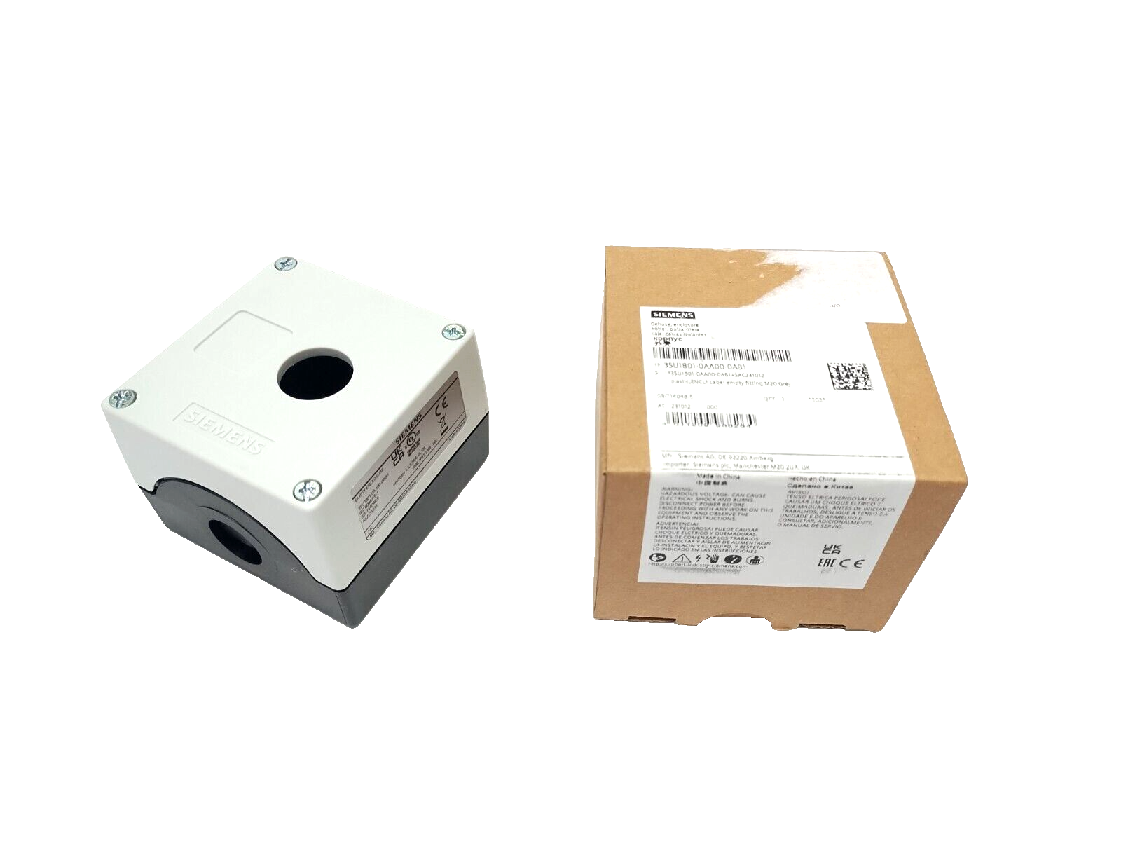 Siemens 3SU1801-0AA00-0AB1 22mm Command Device/Pushbutton Enclosure 85x85x64mm - Maverick Industrial Sales