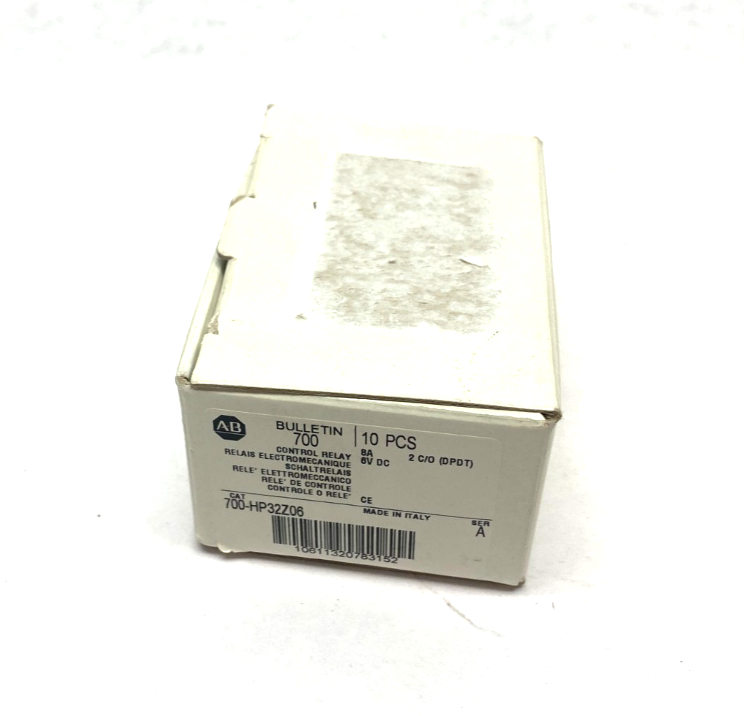 700-HP32Z06 | Allen Bradley Ser. A Control Relay 2 C/O (DPDT) 8A 6VDC BOX OF 10- New – Open box - Maverick Industrial Sales