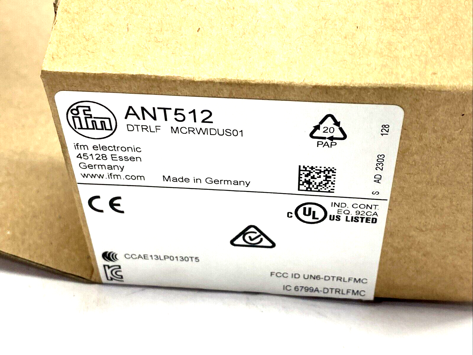 ifm ANT512 RFID Read/Write Head LF, DTRLF MCRWIDUS01 - New – Open box - Maverick Industrial Sales
