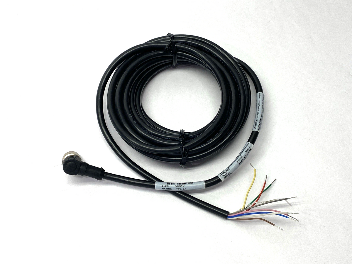 MQDC2S-815RA, 54617 | Banner MQDC2S-815RA Single-Ended Cordset M12 Female Right Angle Connector 54617- New – Open box - Maverick Industrial Sales