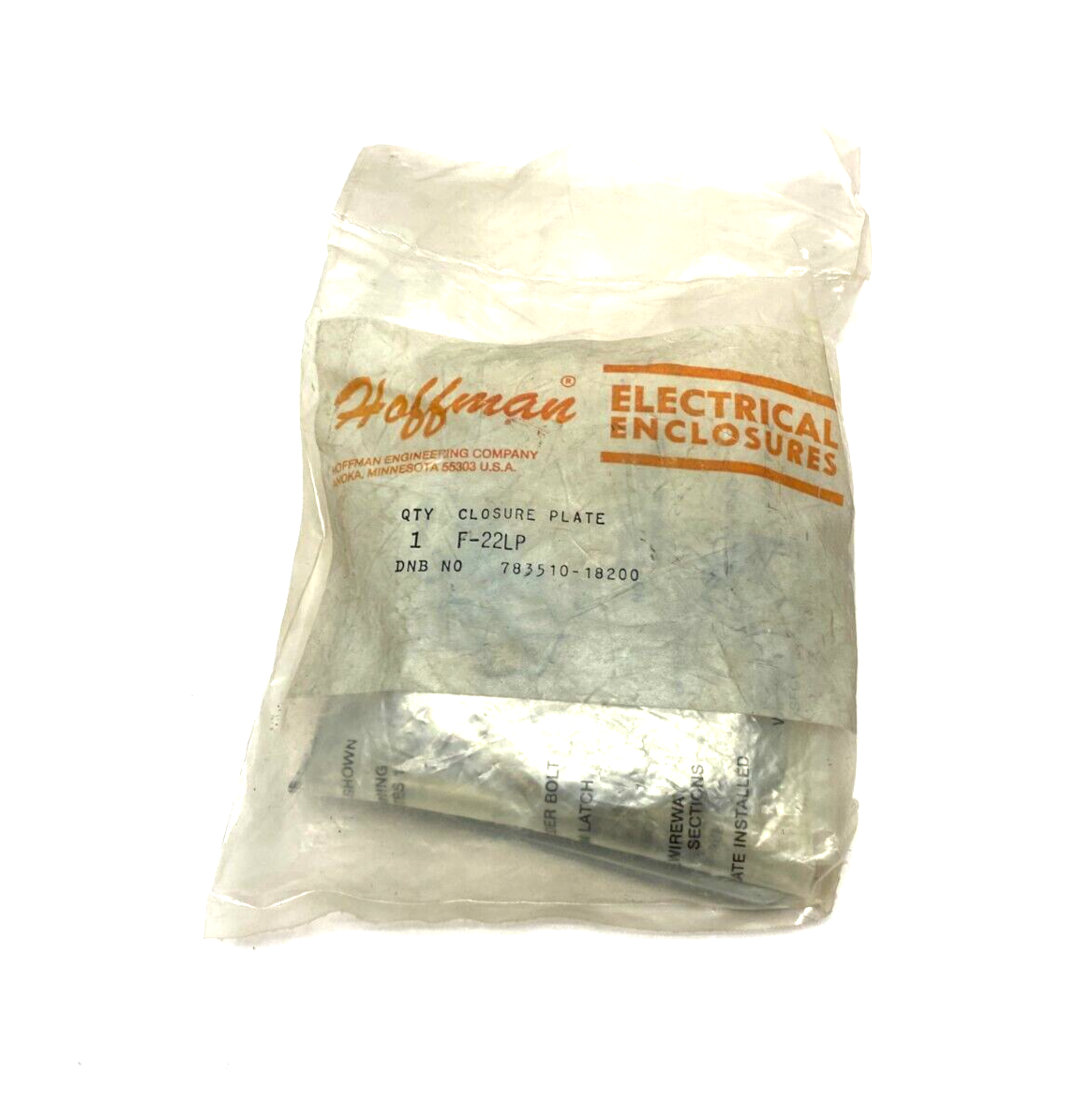 F22LP | Hoffman nVent Lay-In Closure Plate, 2.50 x 2.50", Gray Steel - New Other - Maverick Industrial Sales