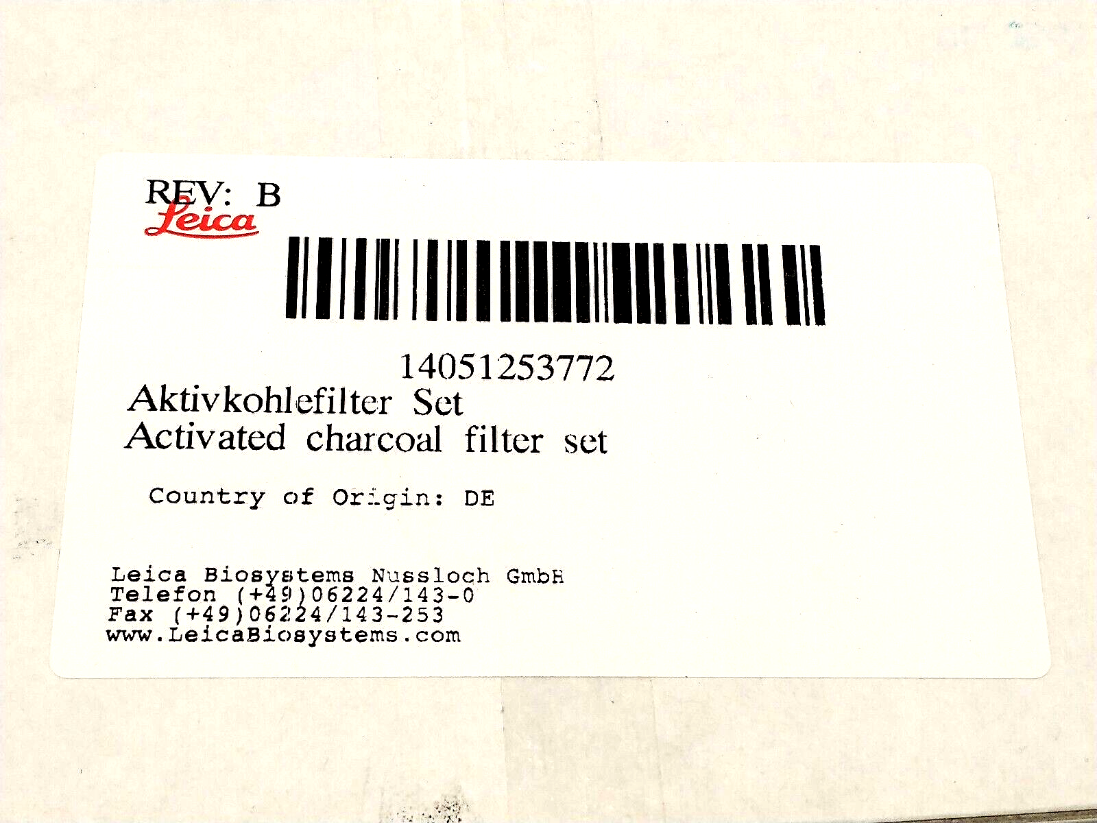 Leica 14051253772 Rev. B SPECTRA ST Activated Carbon Filter 14051247131 SET OF 2 - New – Open box - Maverick Industrial Sales