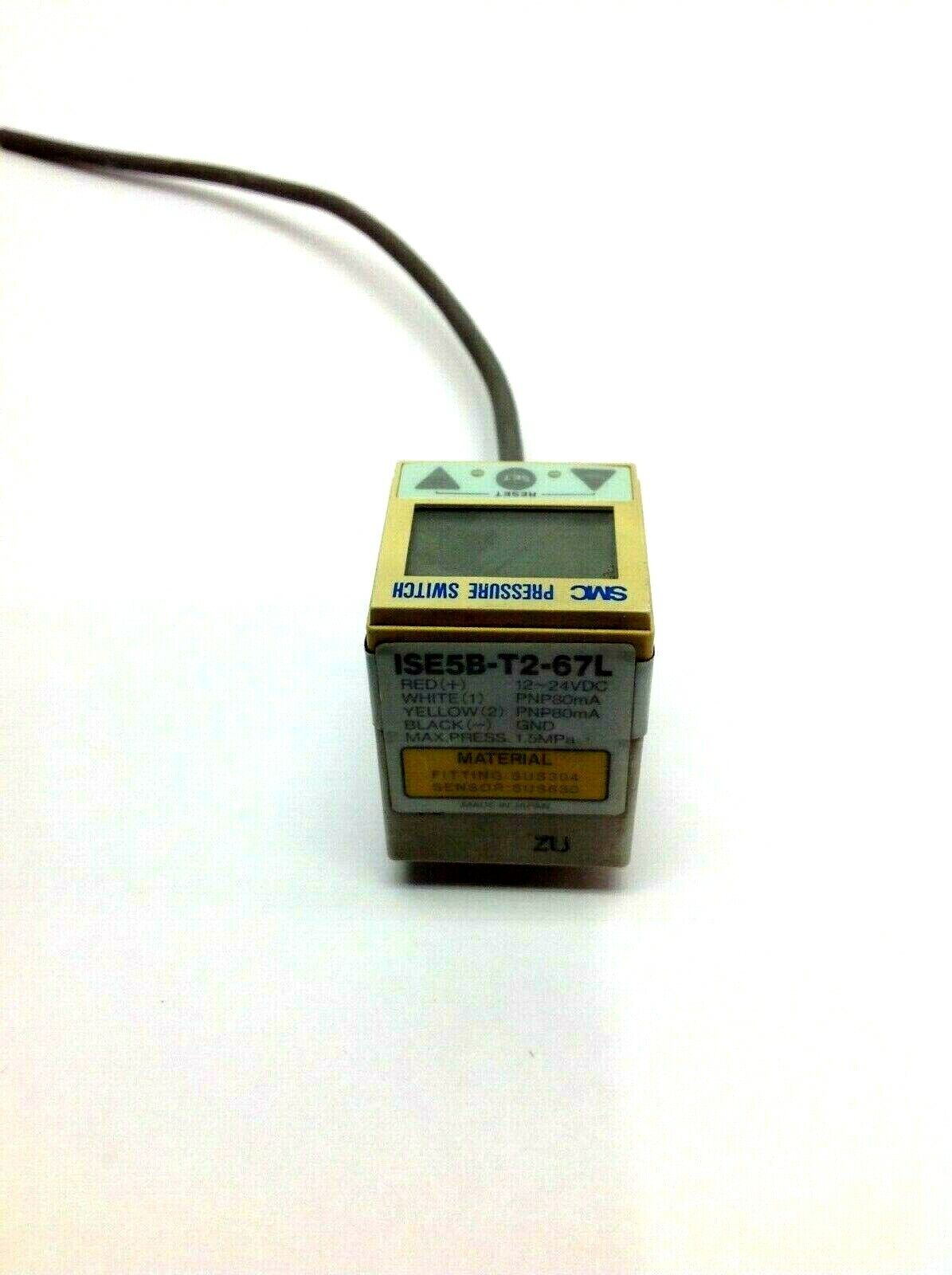 SMC ISE5B-T2-67L Digital Pressure Switch 12/24VDC PNP 80Ma - Used - Maverick Industrial Sales