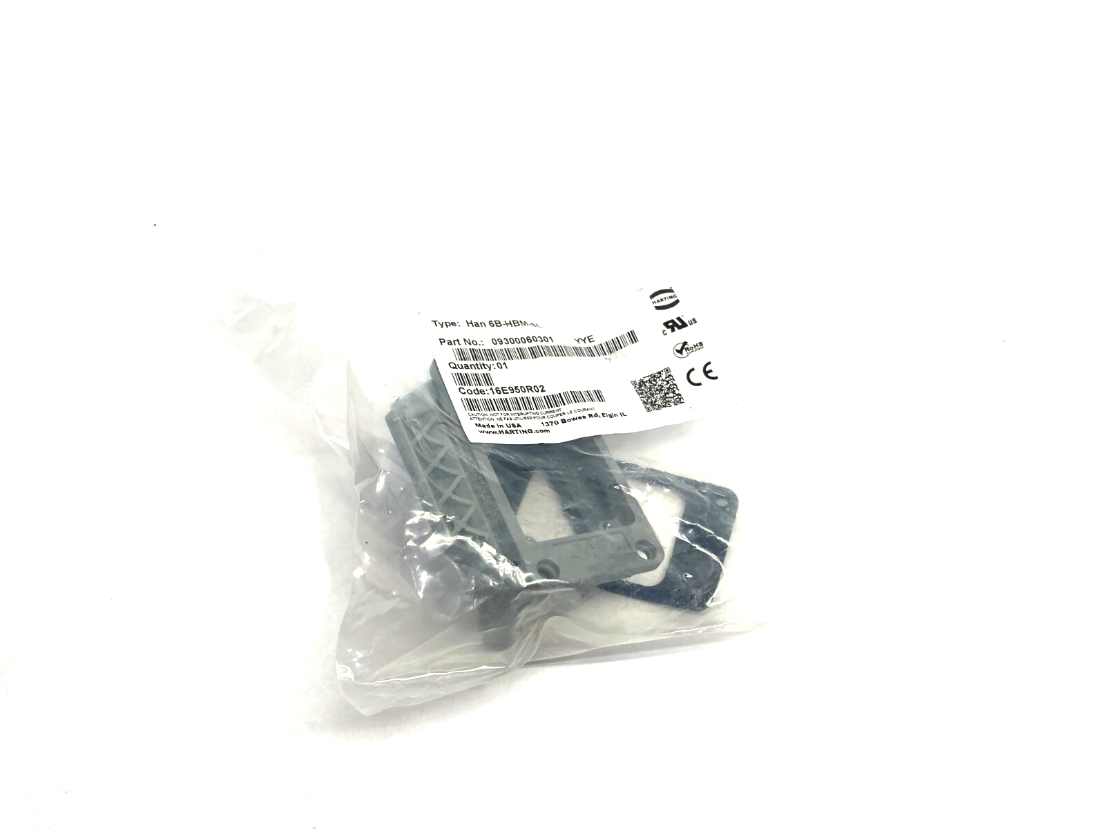 Harting 09300060301 Bulkhead Hood Mounted Housing Single Lever, HAN 6B-HBM-SL - Maverick Industrial Sales