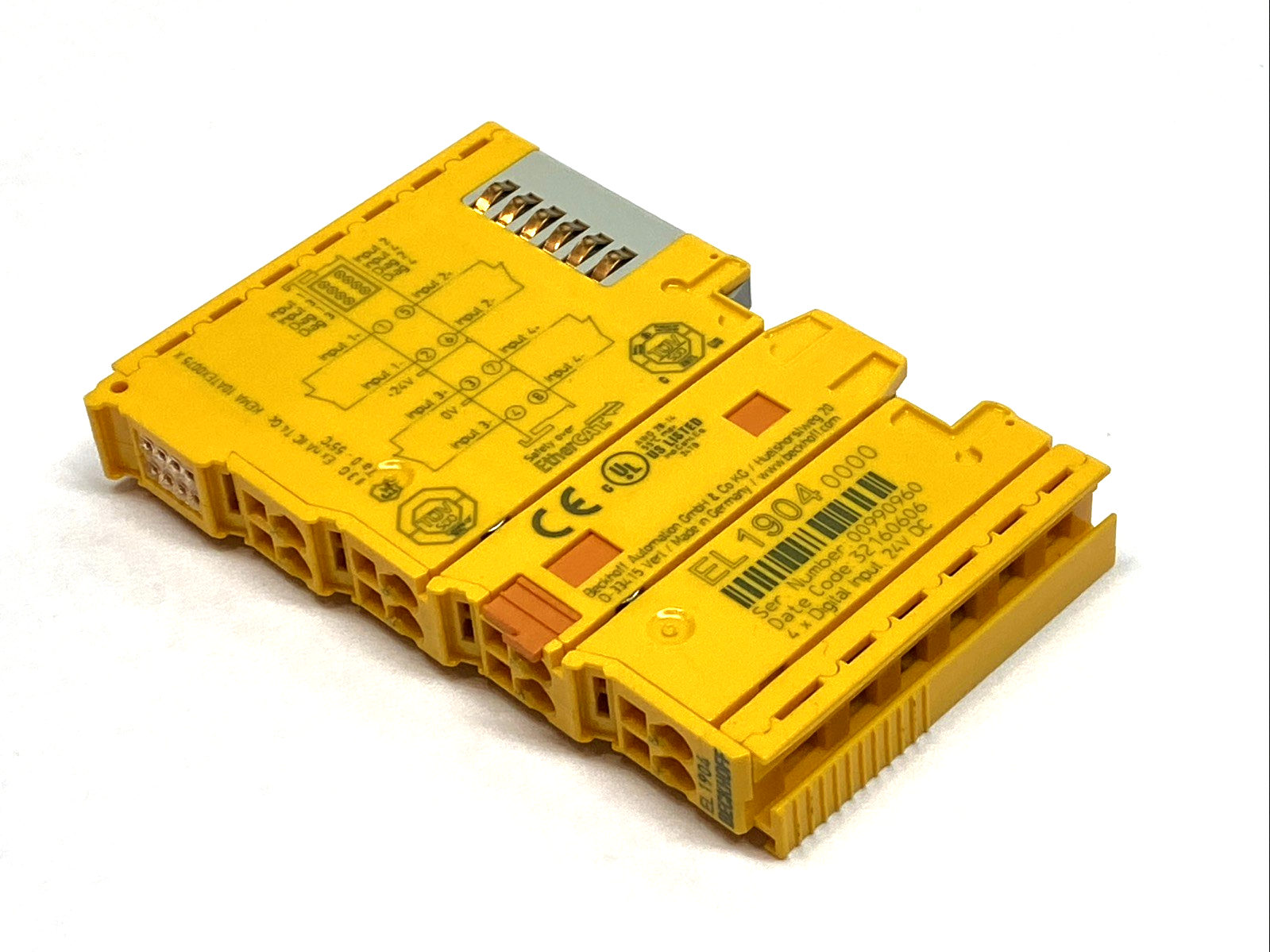 EL1904 | Beckhoff EtherCAT TwinSAFE 4-Channel Safe Digital Input Terminal 24VDC - Used - Maverick Industrial Sales