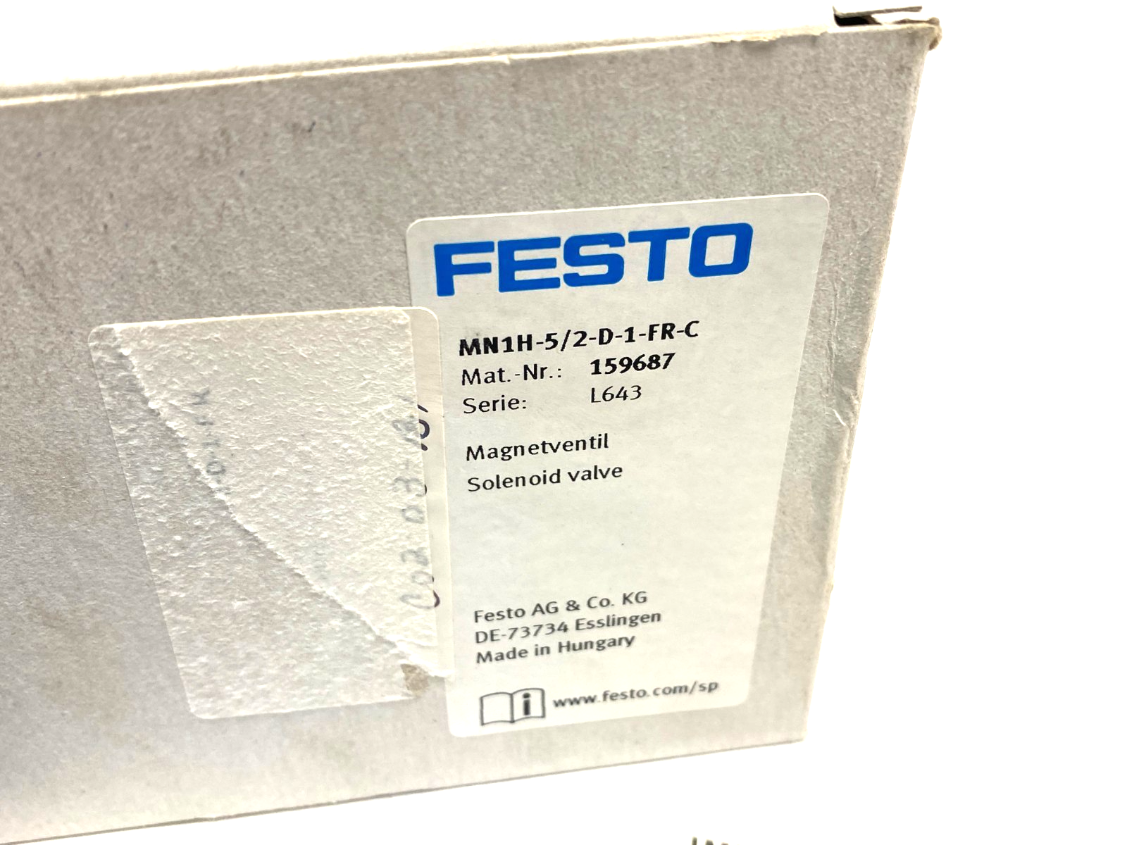 Festo MN1H-5/2-D-1-FR-C Solenoid Valve 5/2-Way, Monostable 159687 - Maverick Industrial Sales
