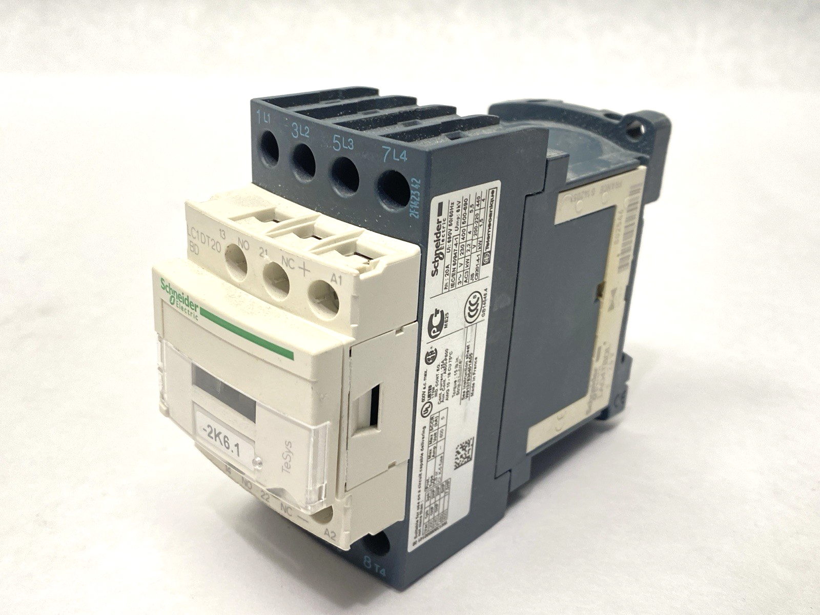 LC1DT20 | Schneider Electric Contactor 20A 24VDC w/ LAD4TBDL - Used - Maverick Industrial Sales