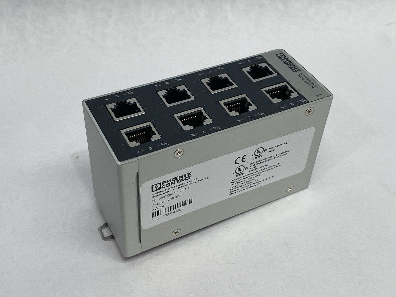 Phoenix Contact 2891929 8-Port Industrial Ethernet Switch FL SWITCH SFN 8TX - Maverick Industrial Sales