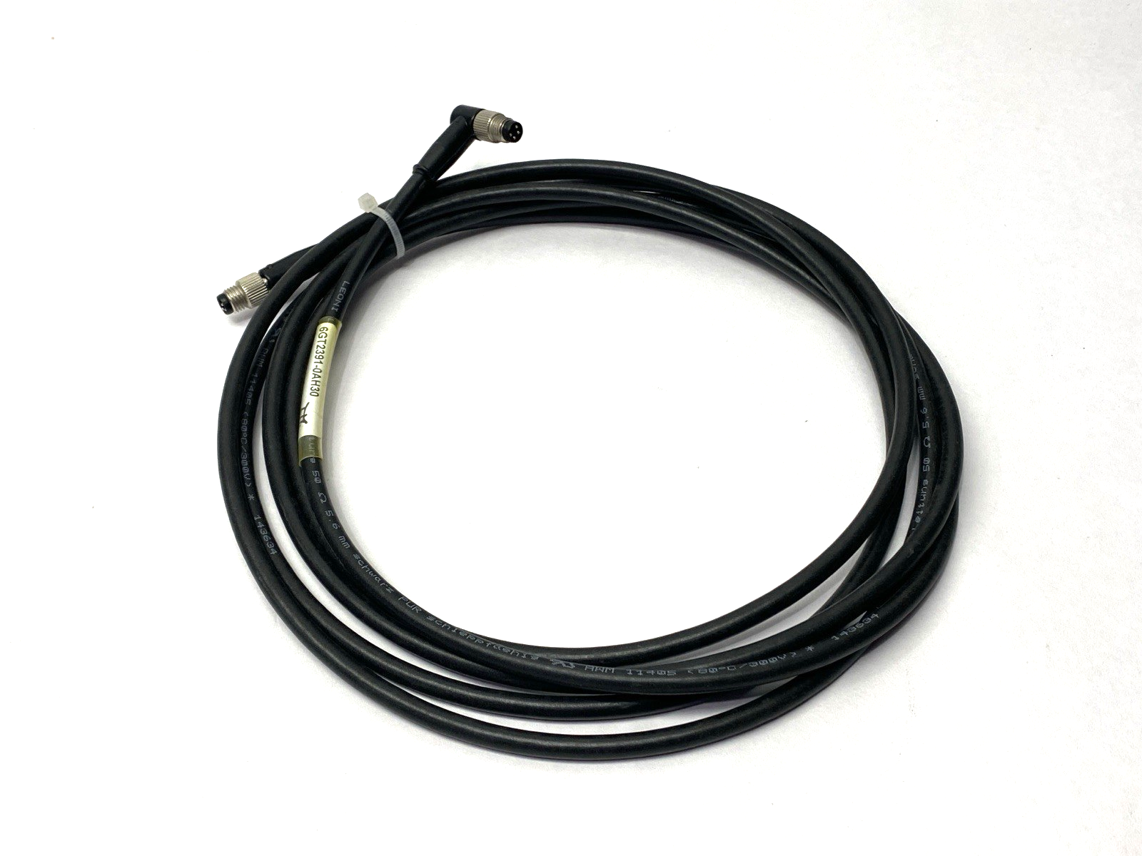 Siemens 6GT2391-0AH30 Double Ended Cordset M8 Straight to M8 Right Angle Male 3m - Maverick Industrial Sales