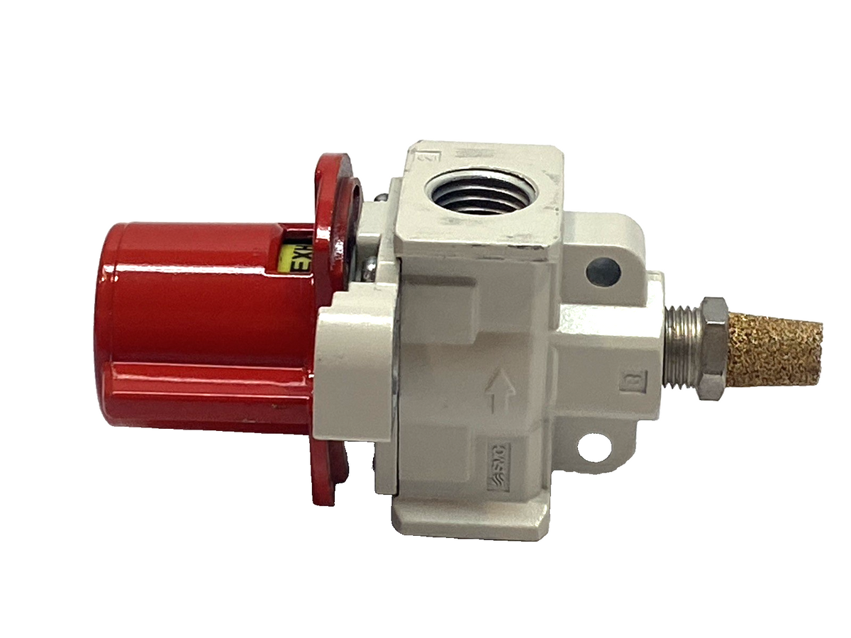 VHS20-N02B-Z | SMC Single Action Lockout Relief Hand Valve 3-Port 1/4" NPT- Used - Maverick Industrial Sales